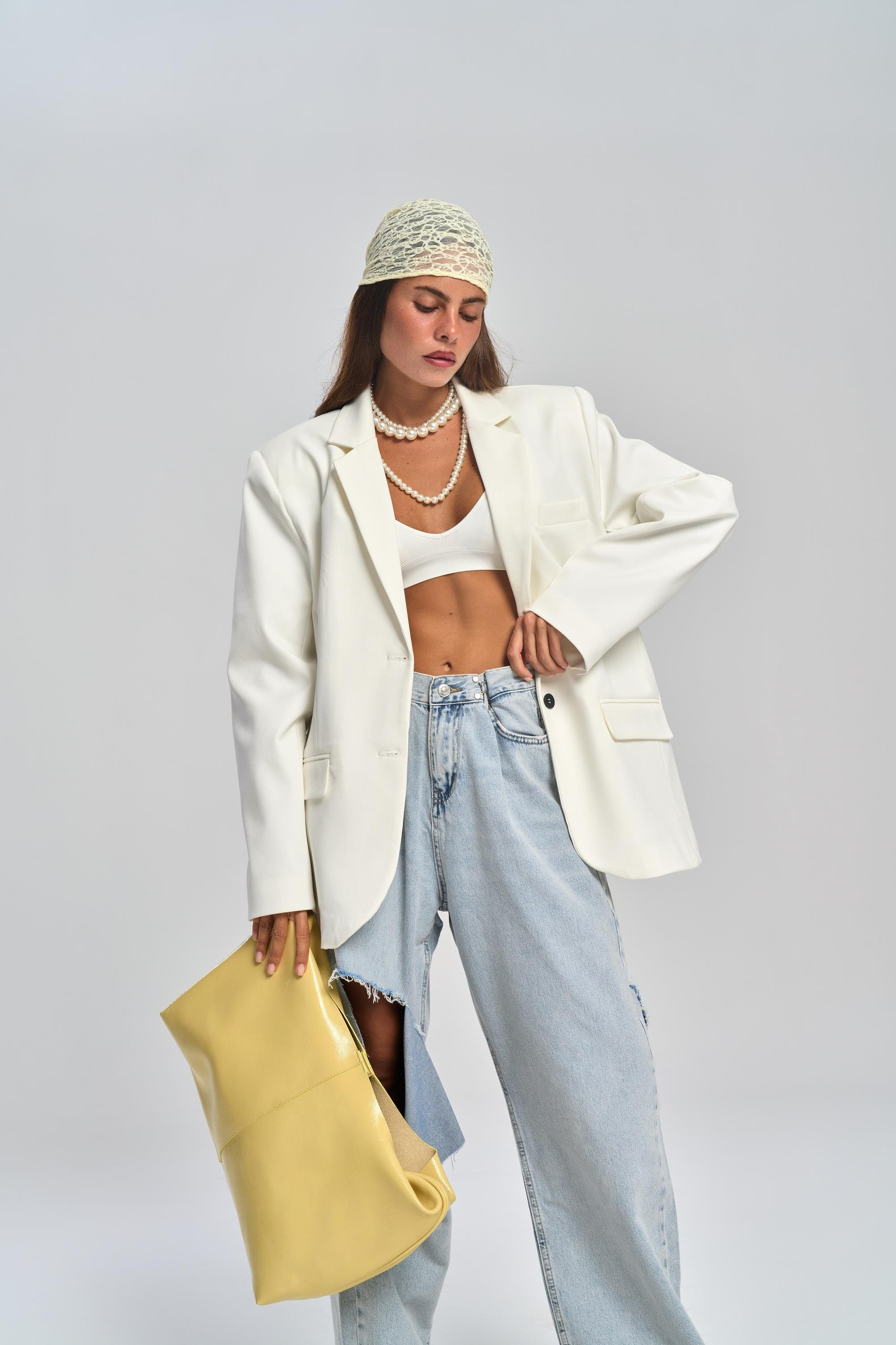 Garbo Ripped Detail Blue Jean Pants