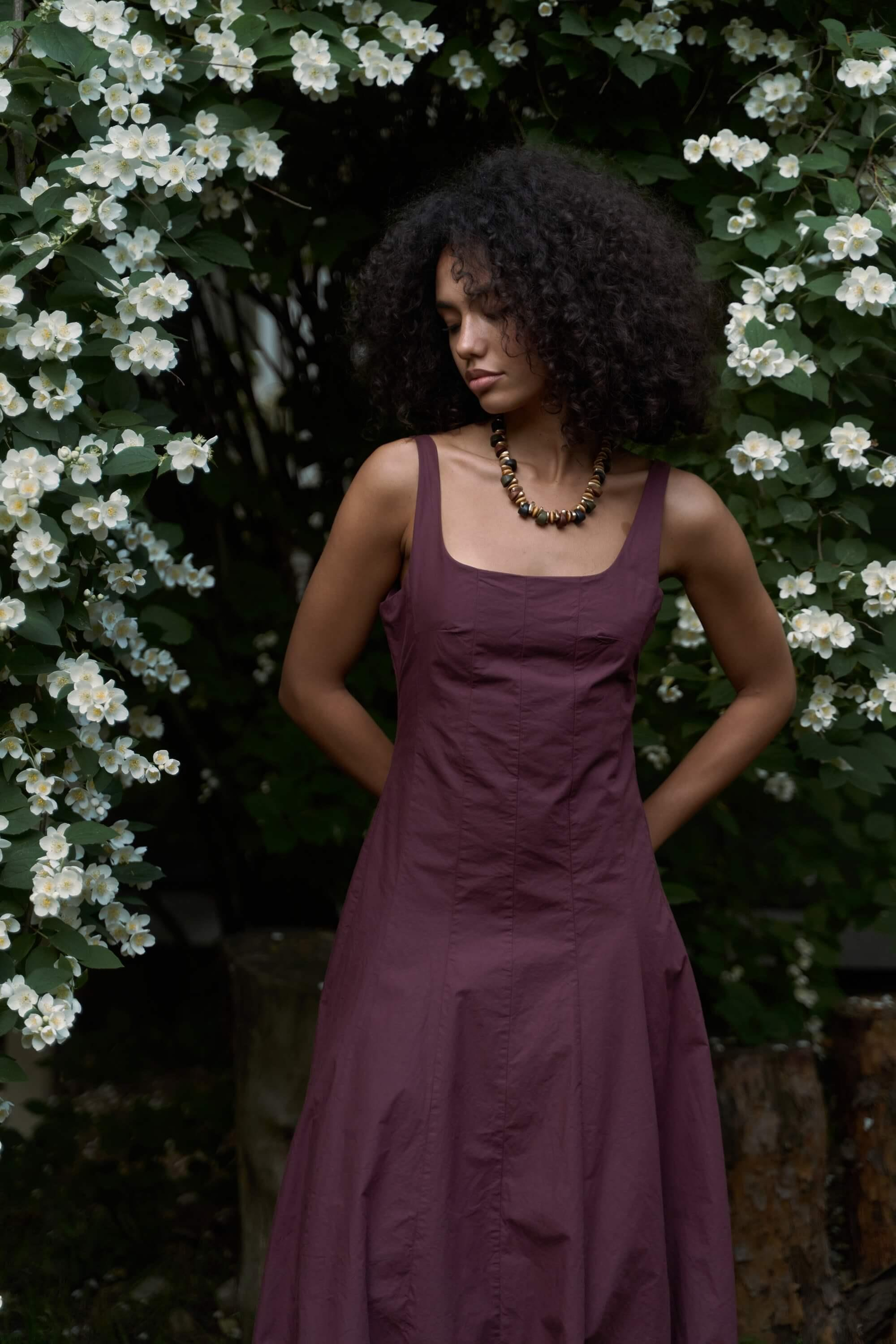 Garda Uzun Bordo Balon Elbise