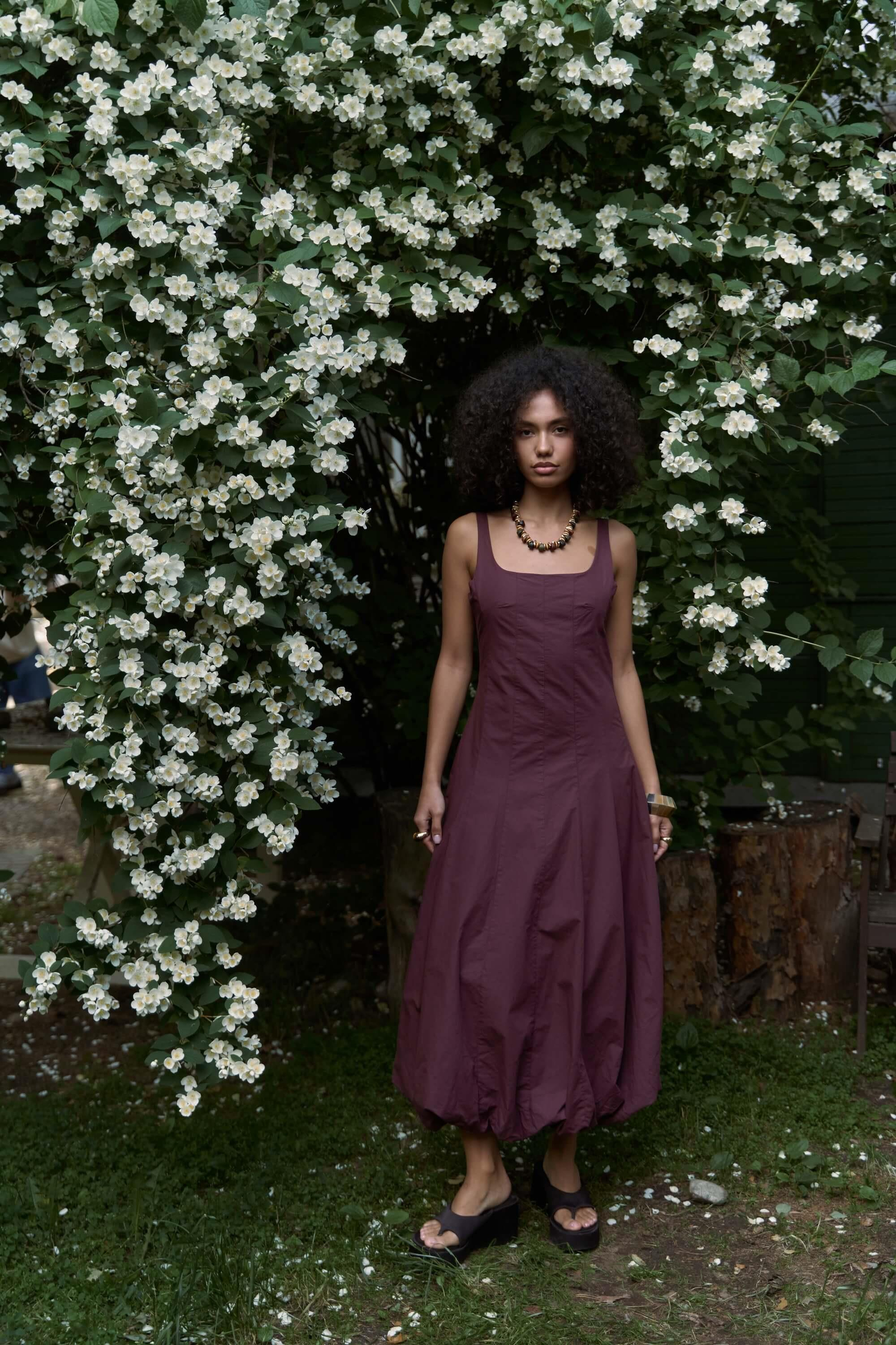 Garda Uzun Bordo Balon Elbise