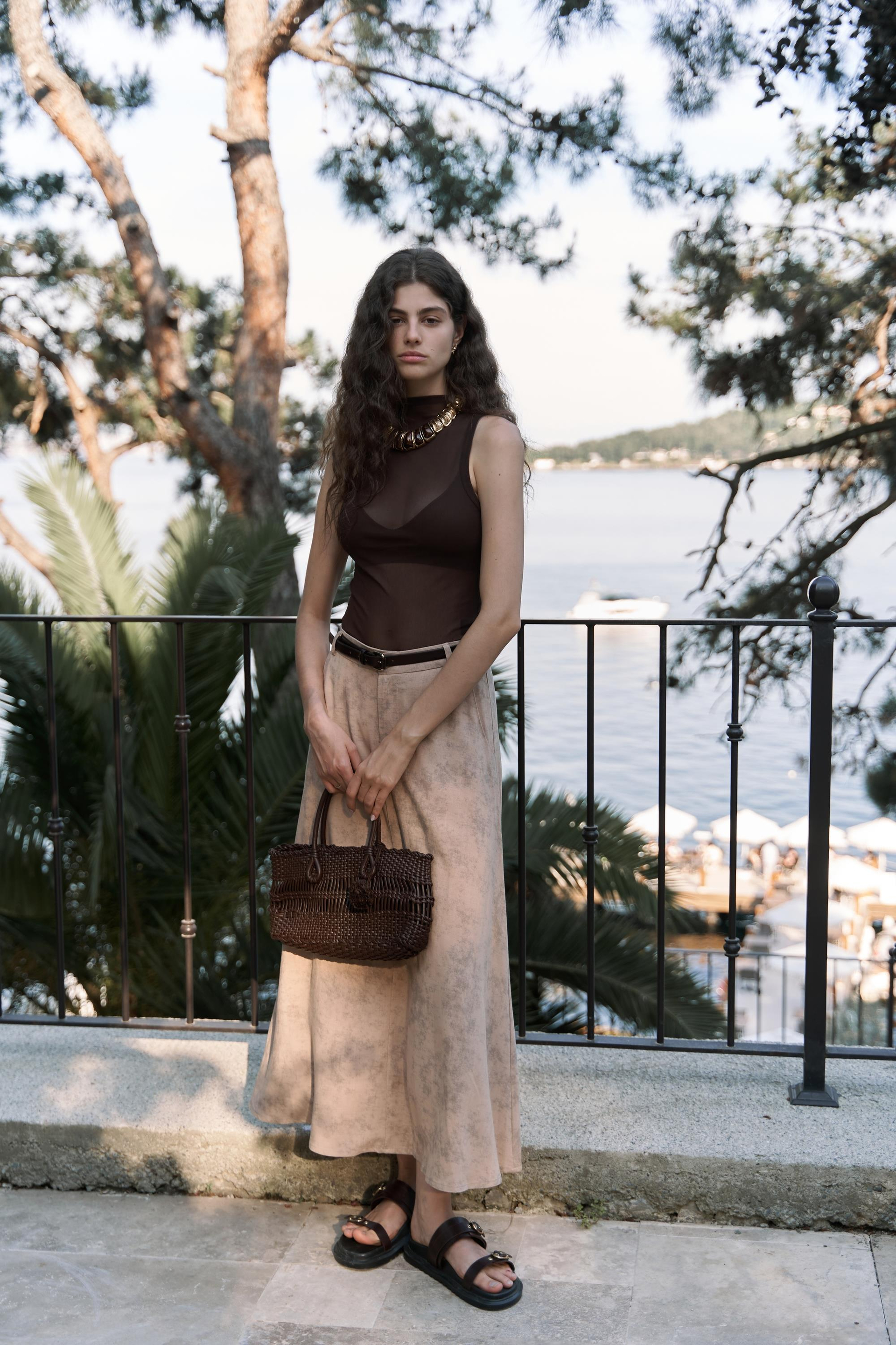 Garias Cepli Uzun Batik Desenli Vizon Etek