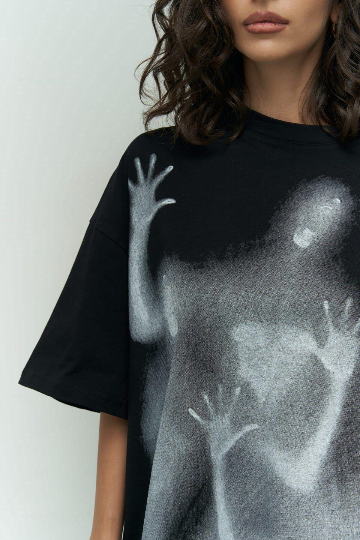 Ghost Siyah Oversize T-Shirt