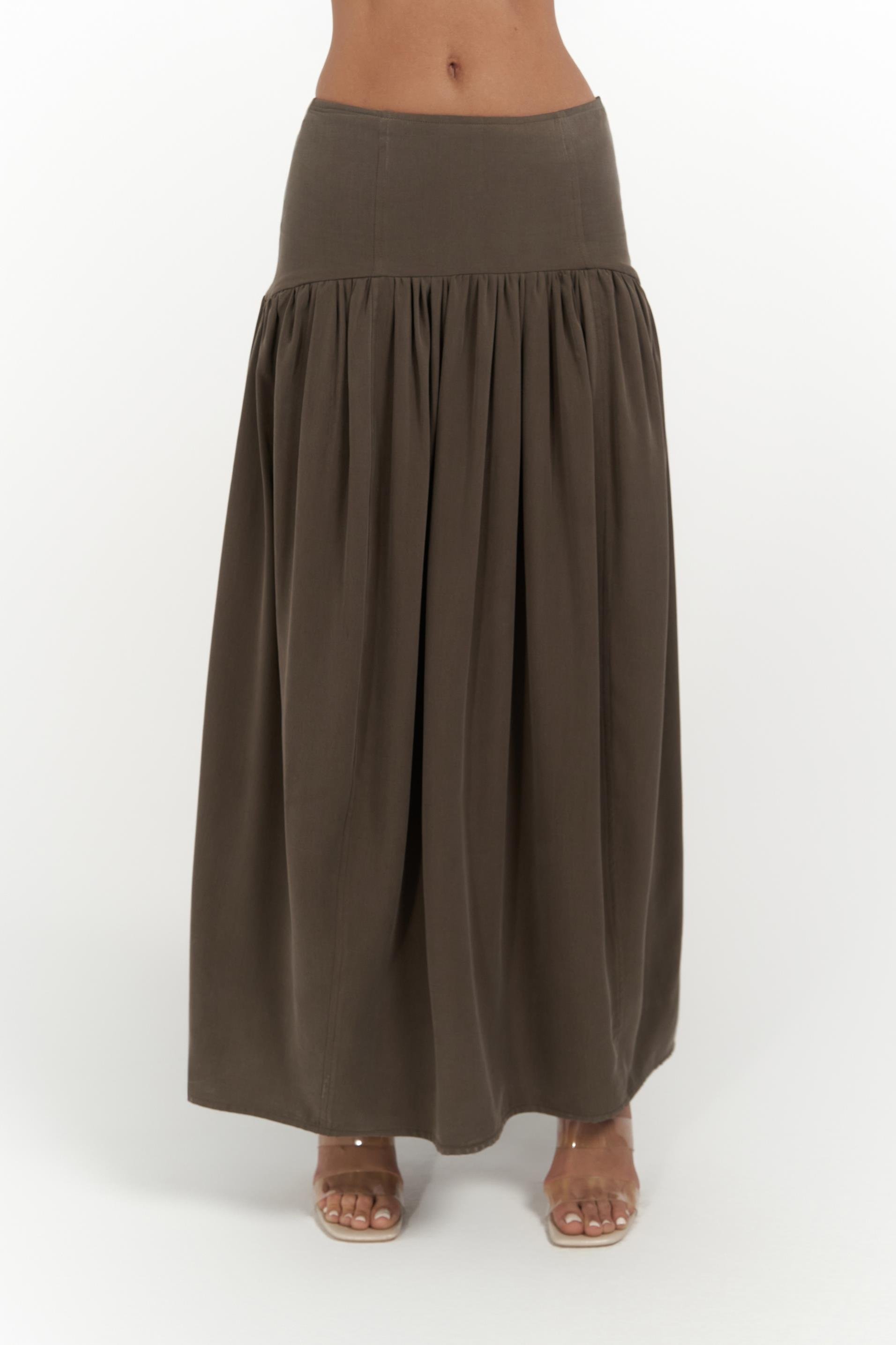 Ginevra Kahve Gömlek Etek Takım