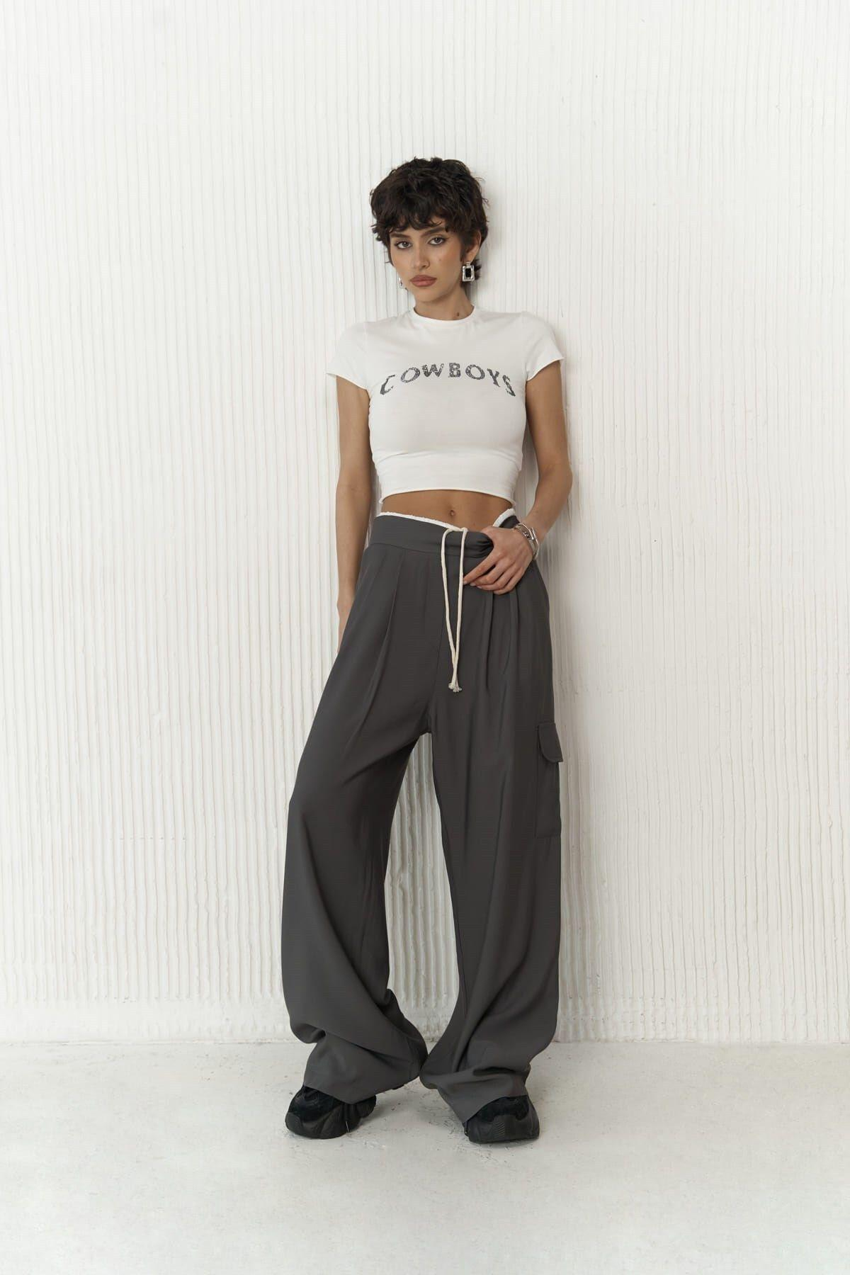 Gloria Anthracite Trousers with Boxer Detail