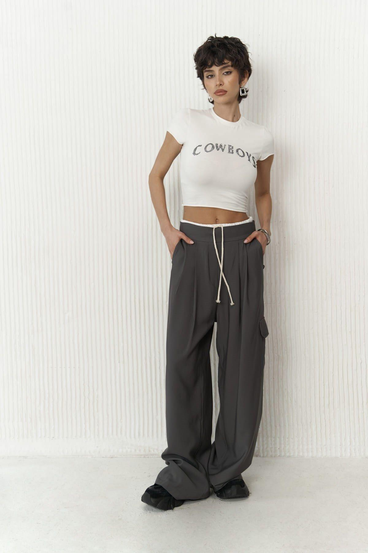 Gloria Anthracite Trousers with Boxer Detail