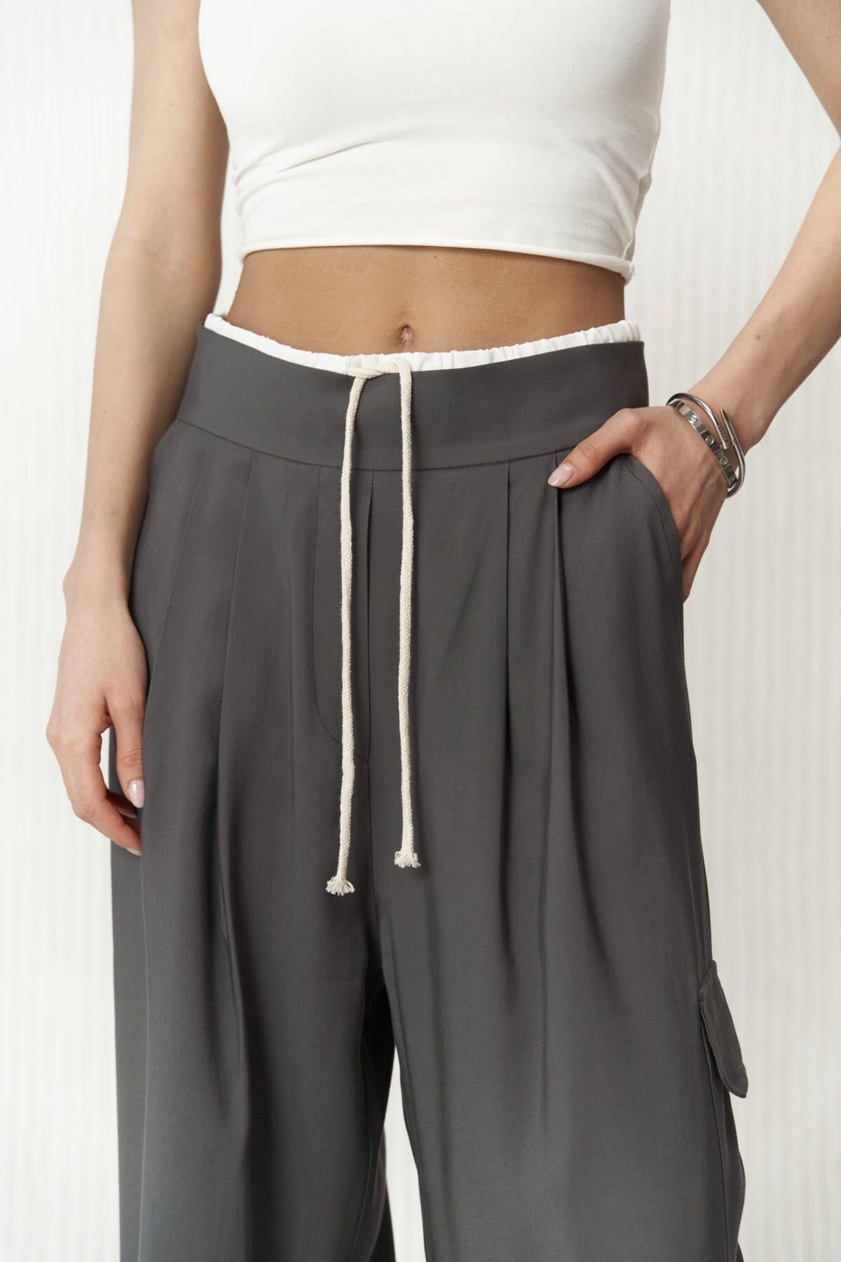 Gloria Anthracite Trousers with Boxer Detail