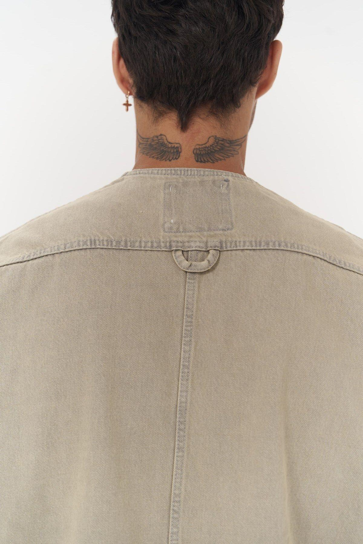 Graham Unisex Dirty Grey Denim Vest