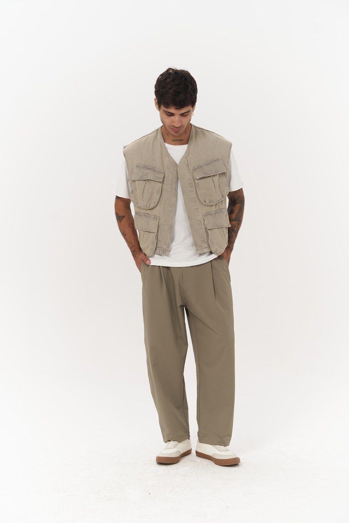 Graham Unisex Dirty Grey Denim Vest