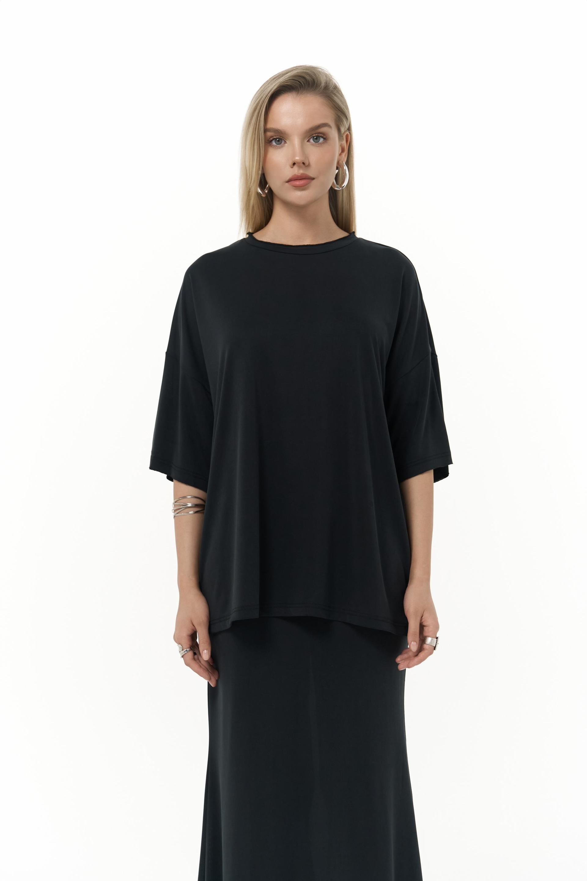 Grazia Siyah T-Shirt Etek Takım