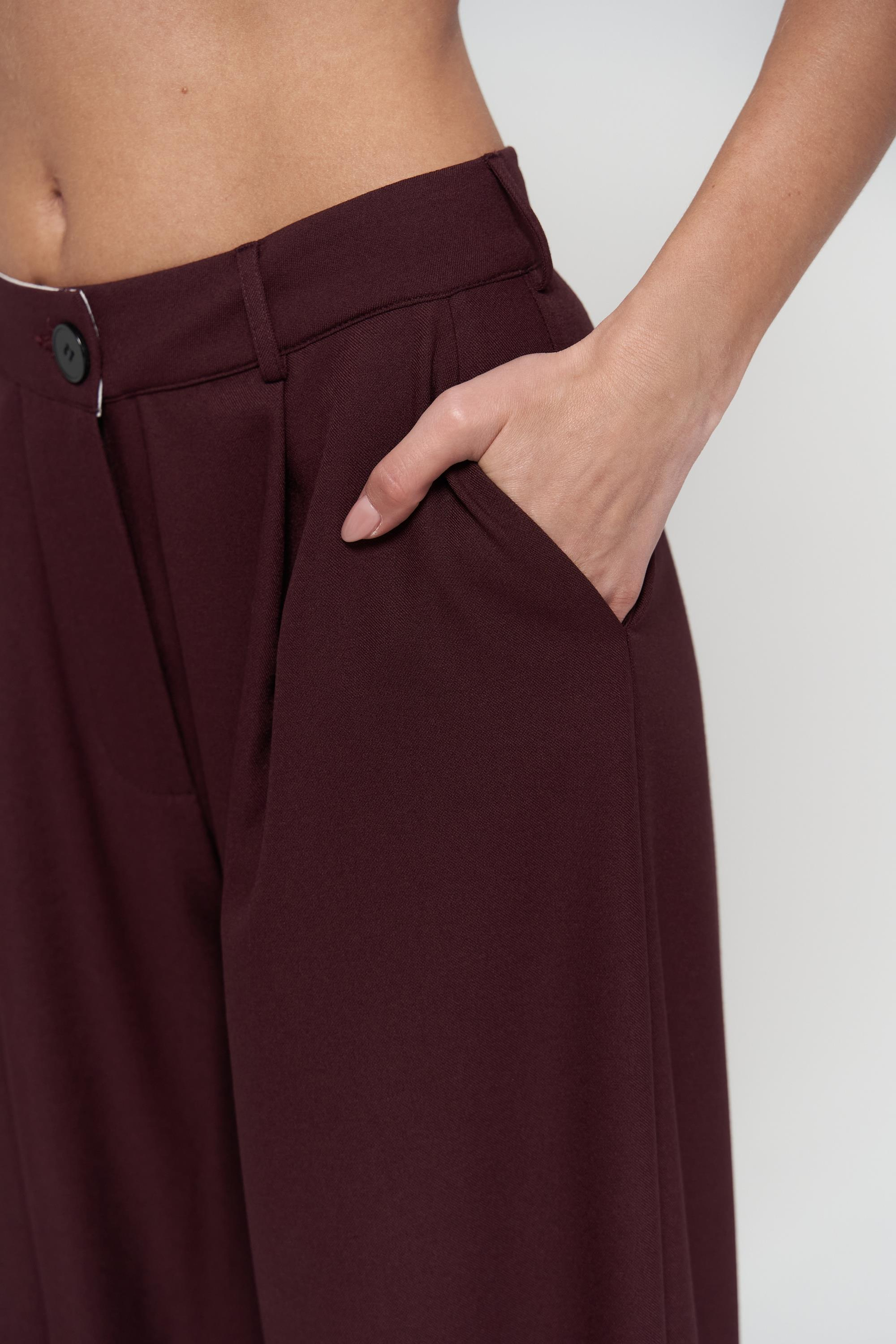 Halvyn Dar Kesim Blazer Bordo Takım