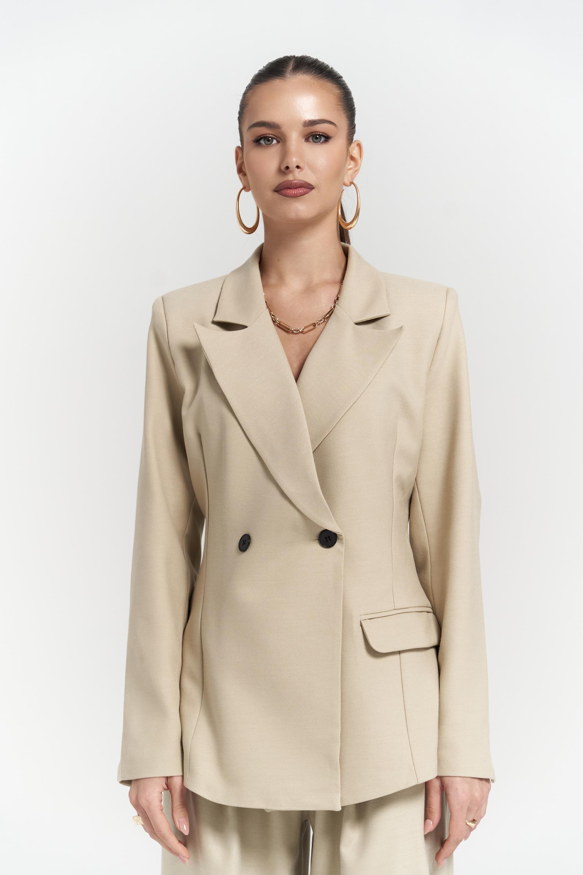 Halvyn Dar Kesim Blazer Olive Green Takım