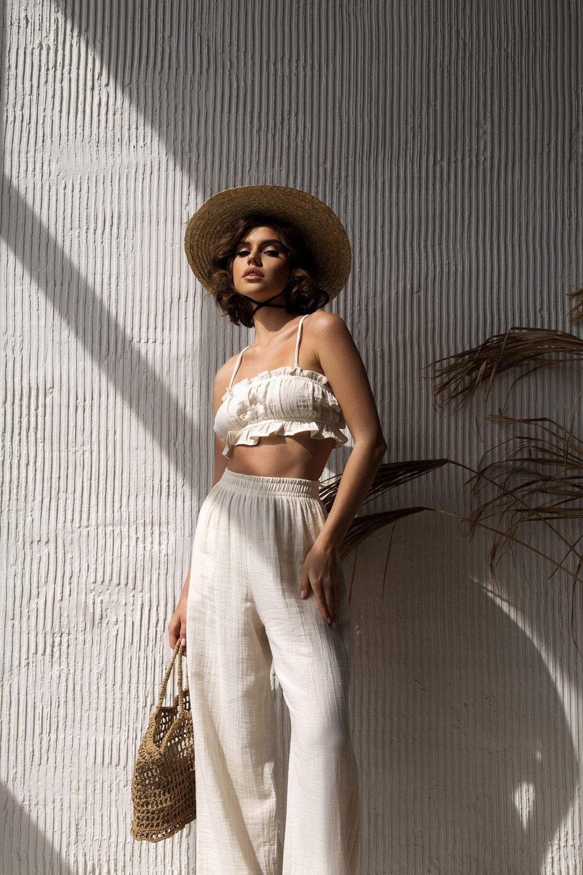 Bohemai Harvey Bige Muslin Crop-Trousers Set