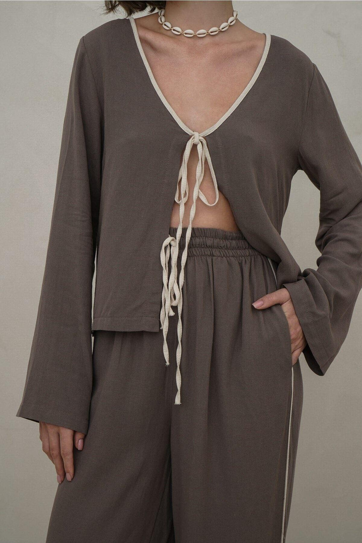Bohemai Hazel Taupe Two Piece Set