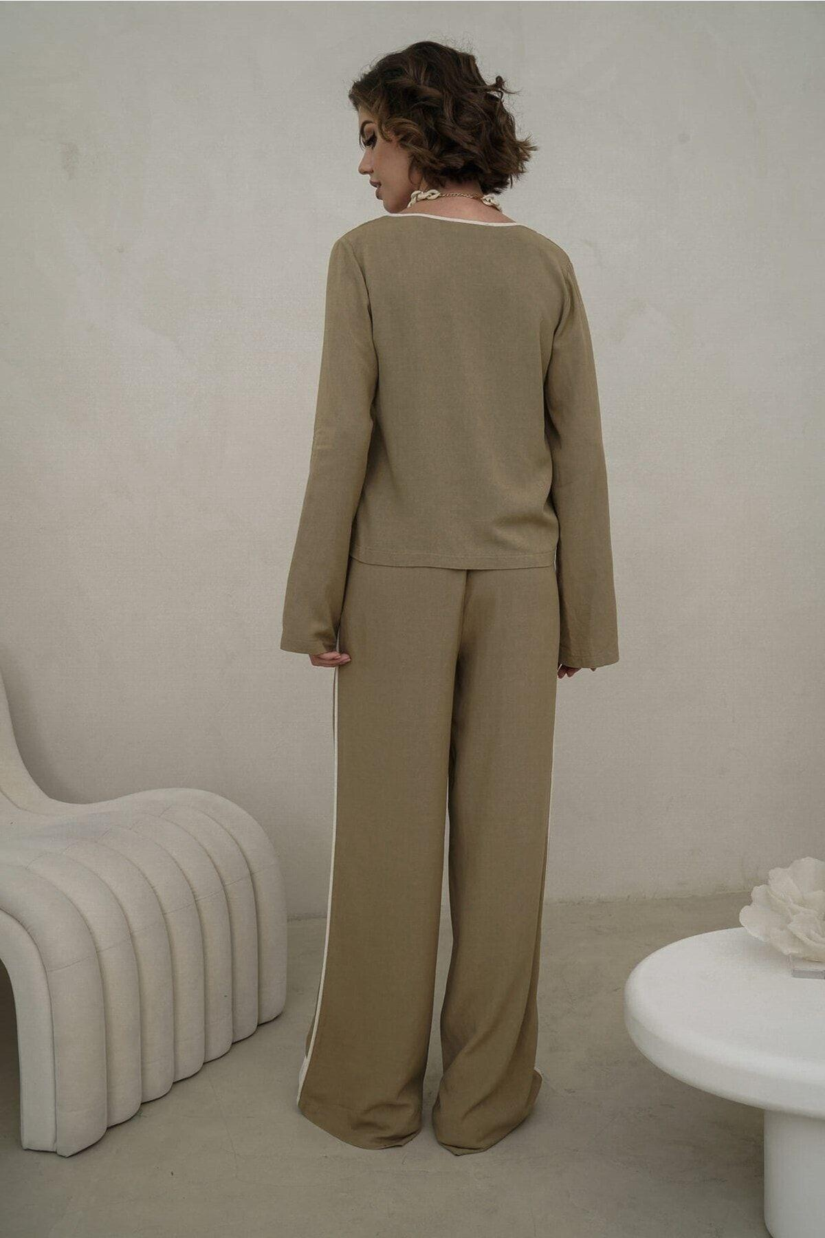 Bohemai Hazel Khaki Two Piece Set