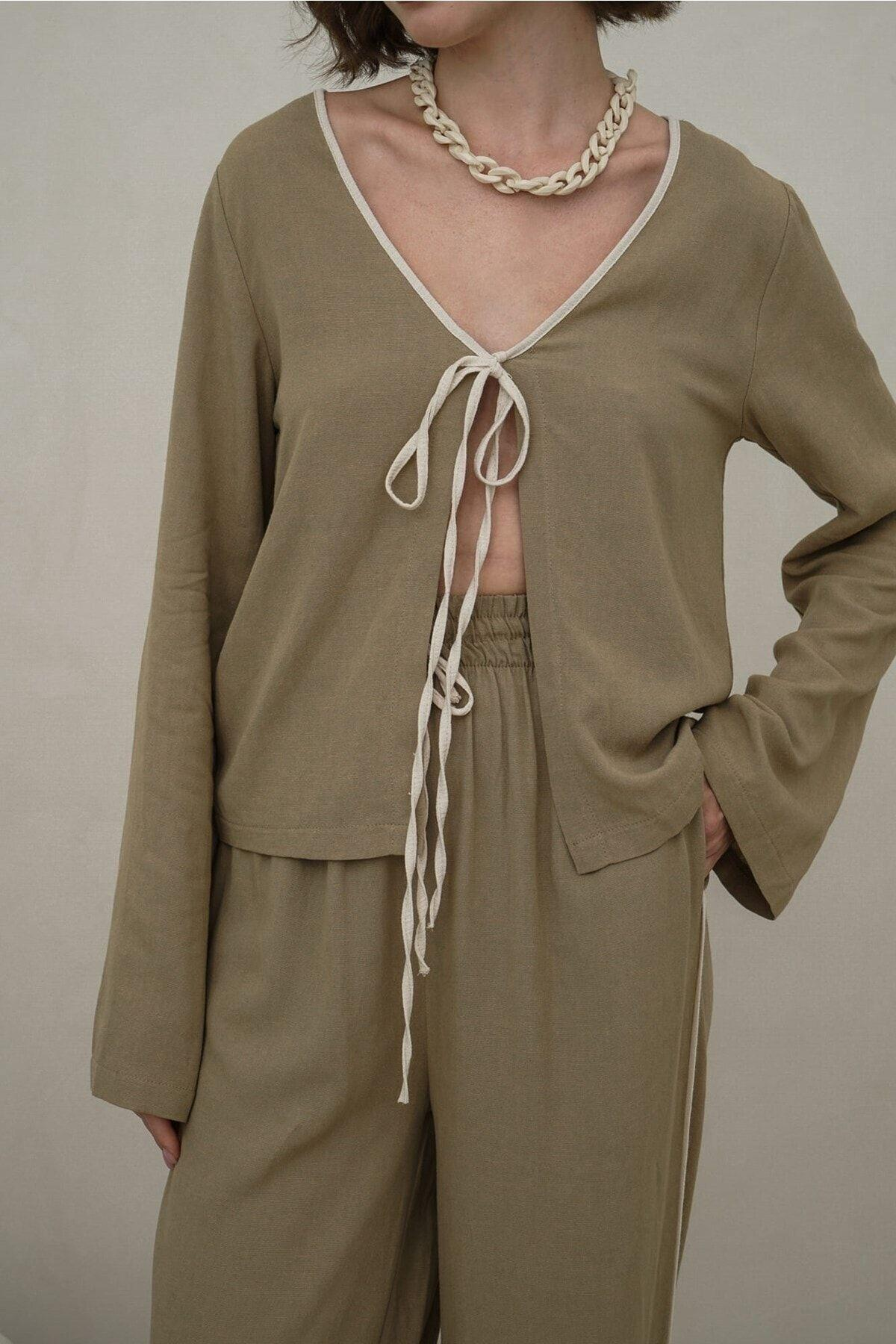 Bohemai Hazel Khaki Two Piece Set