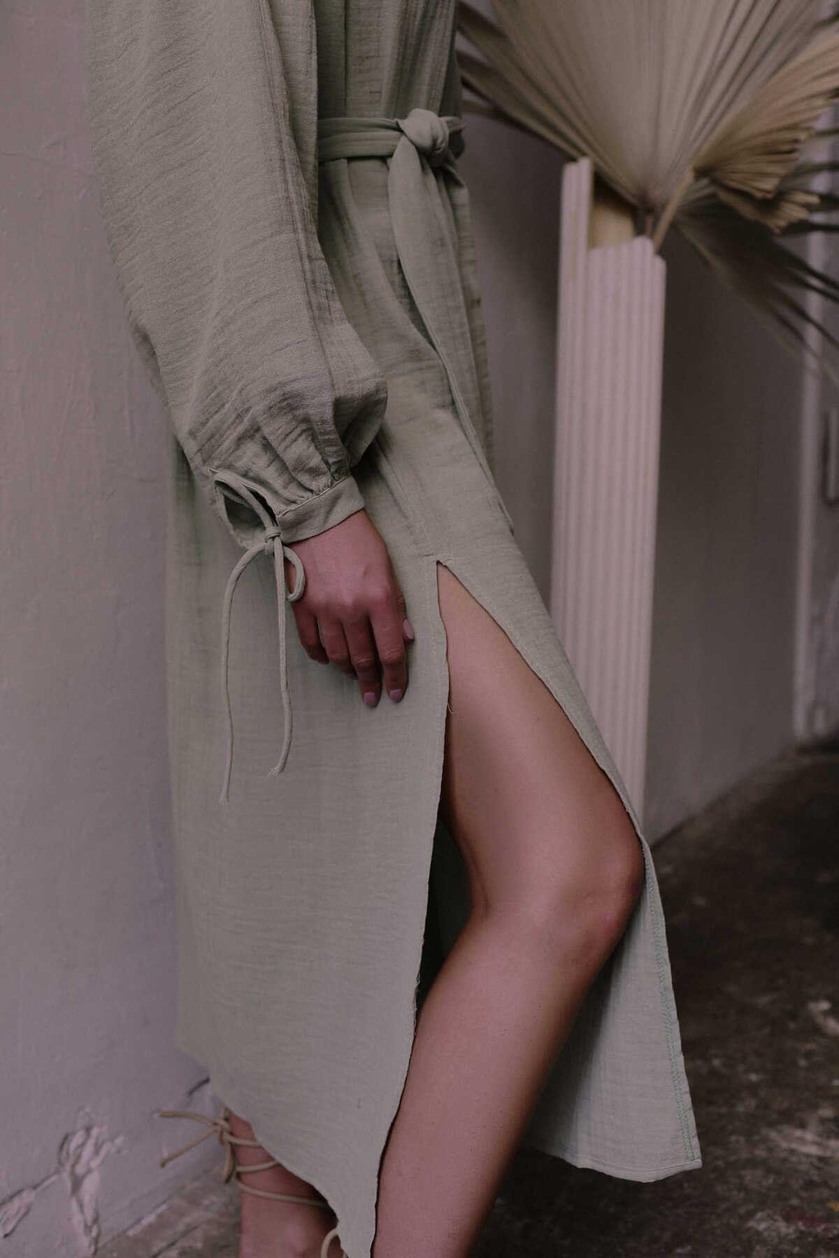 Bohemai Helen Light Green Muslin Dress