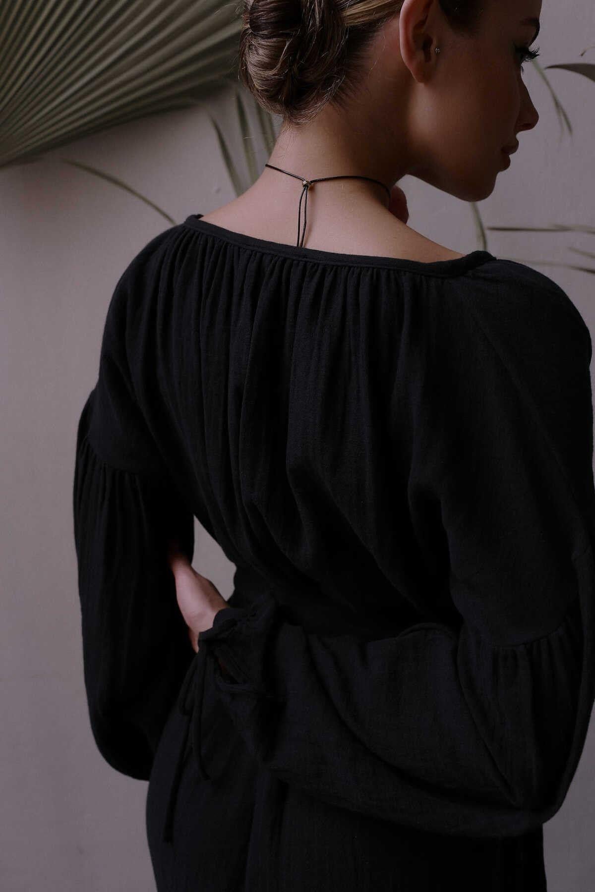 Bohemai Helen Black Muslin Dress