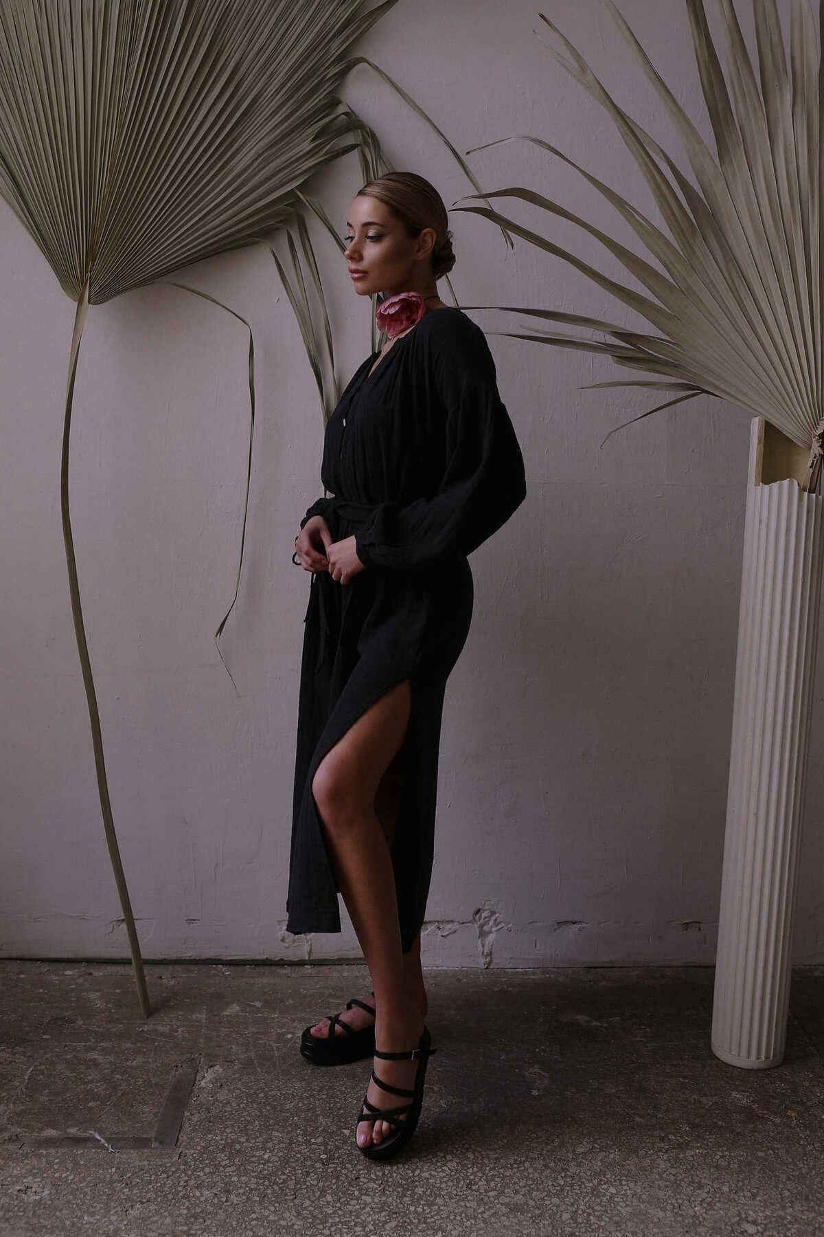 Bohemai Helen Black Muslin Dress