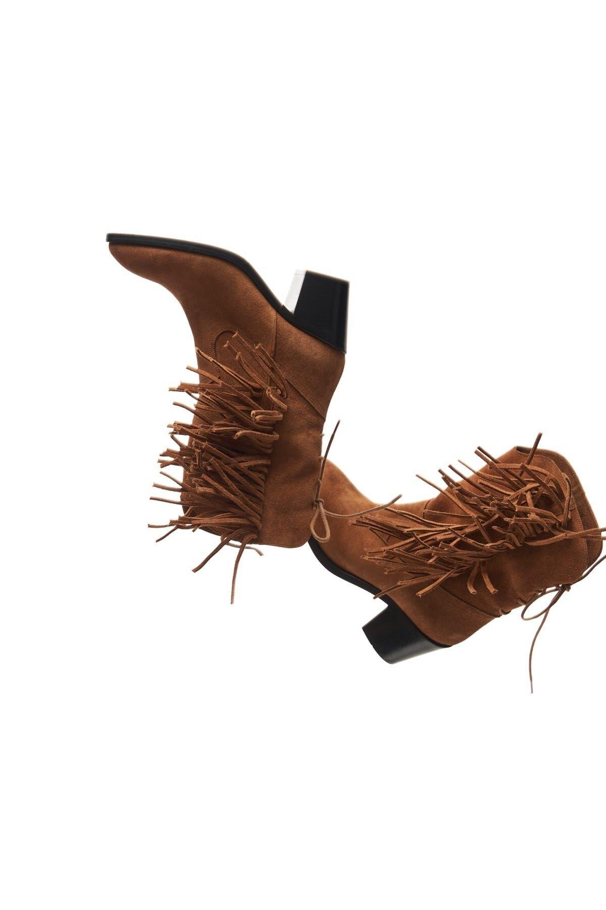 Hera Püskül Detay Taba Süet Kovboy Bot