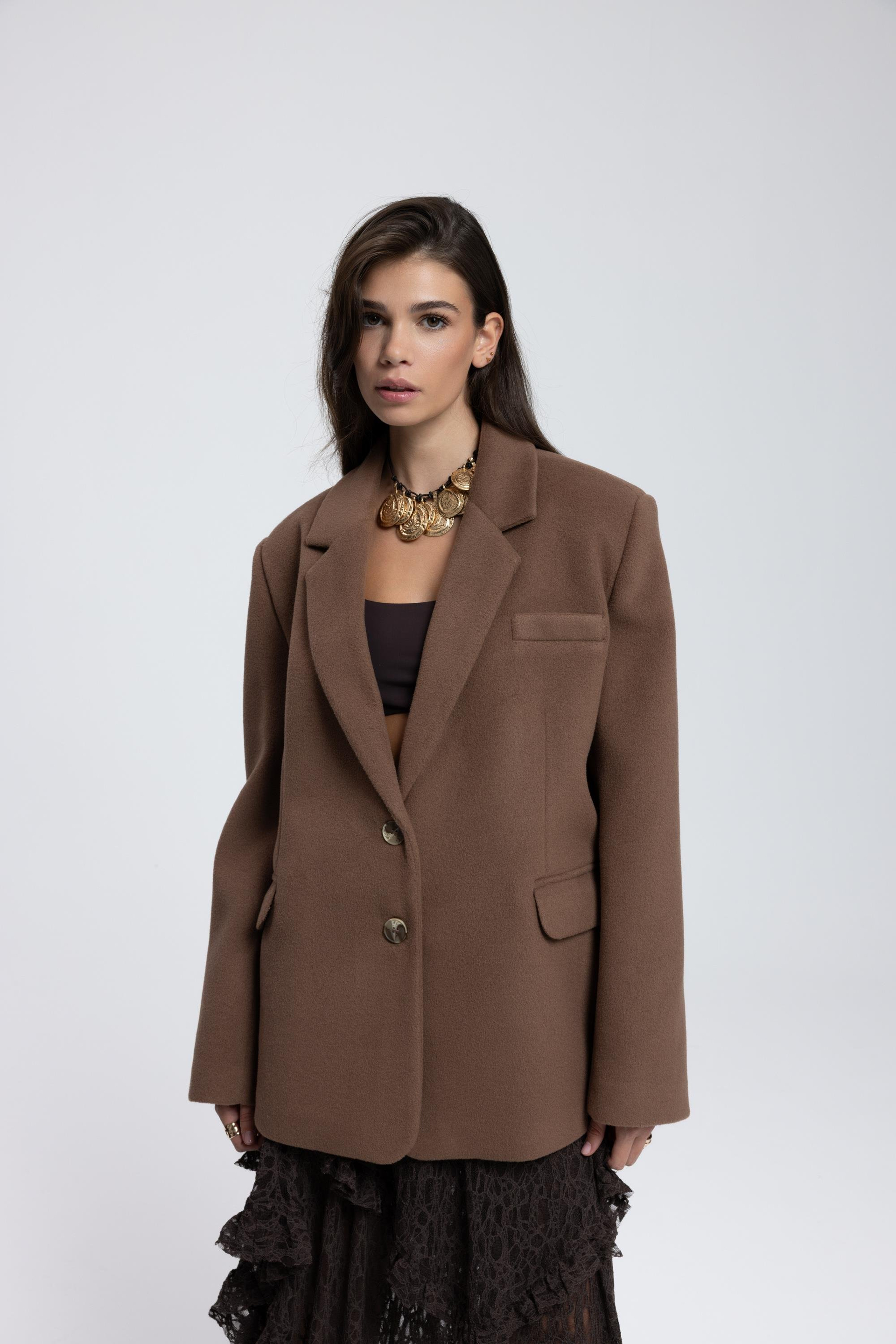 Howell Sütlü Kahve Blazer Ceket