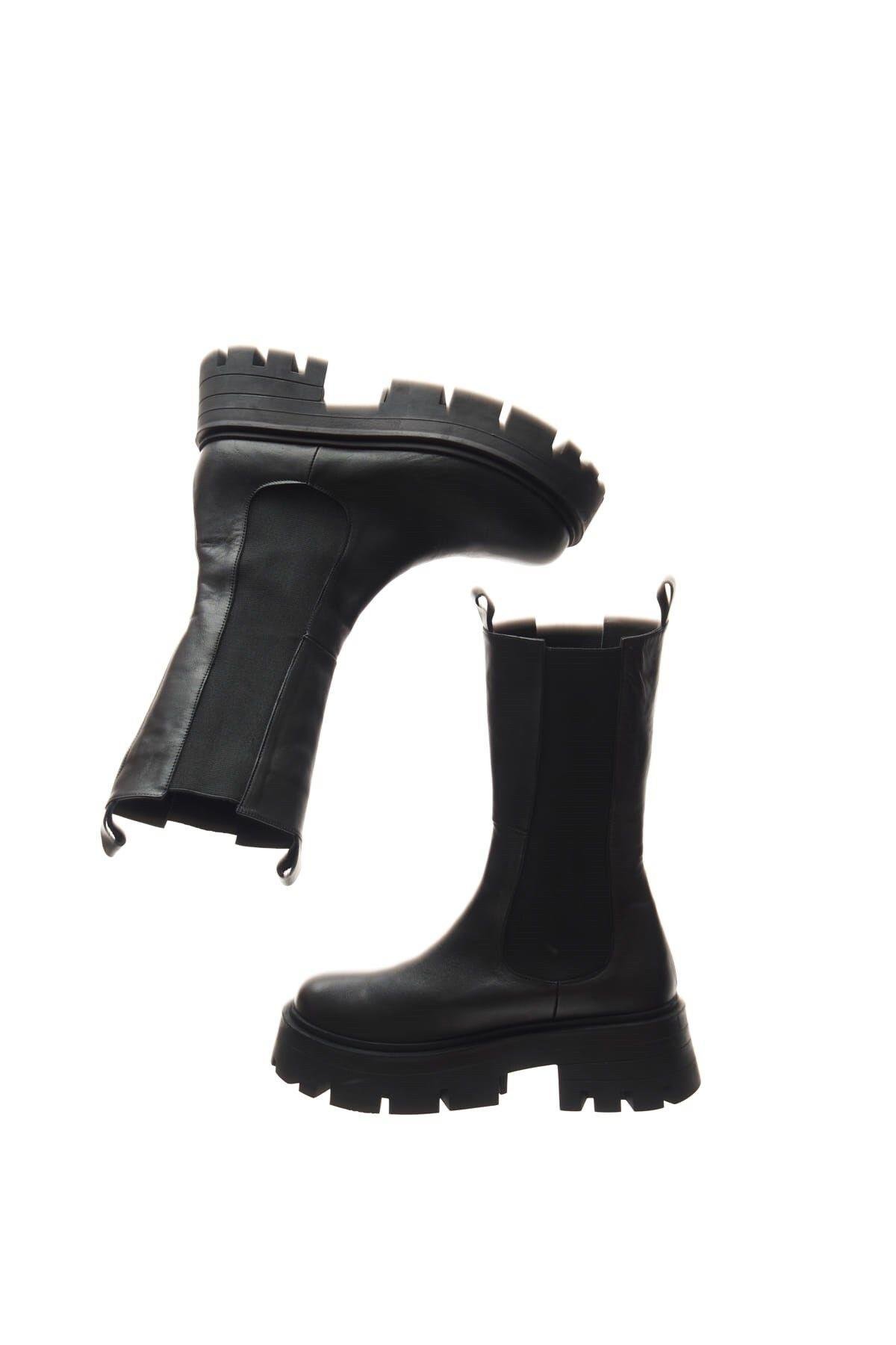 Hugo Chelsea Siyah Deri Bot