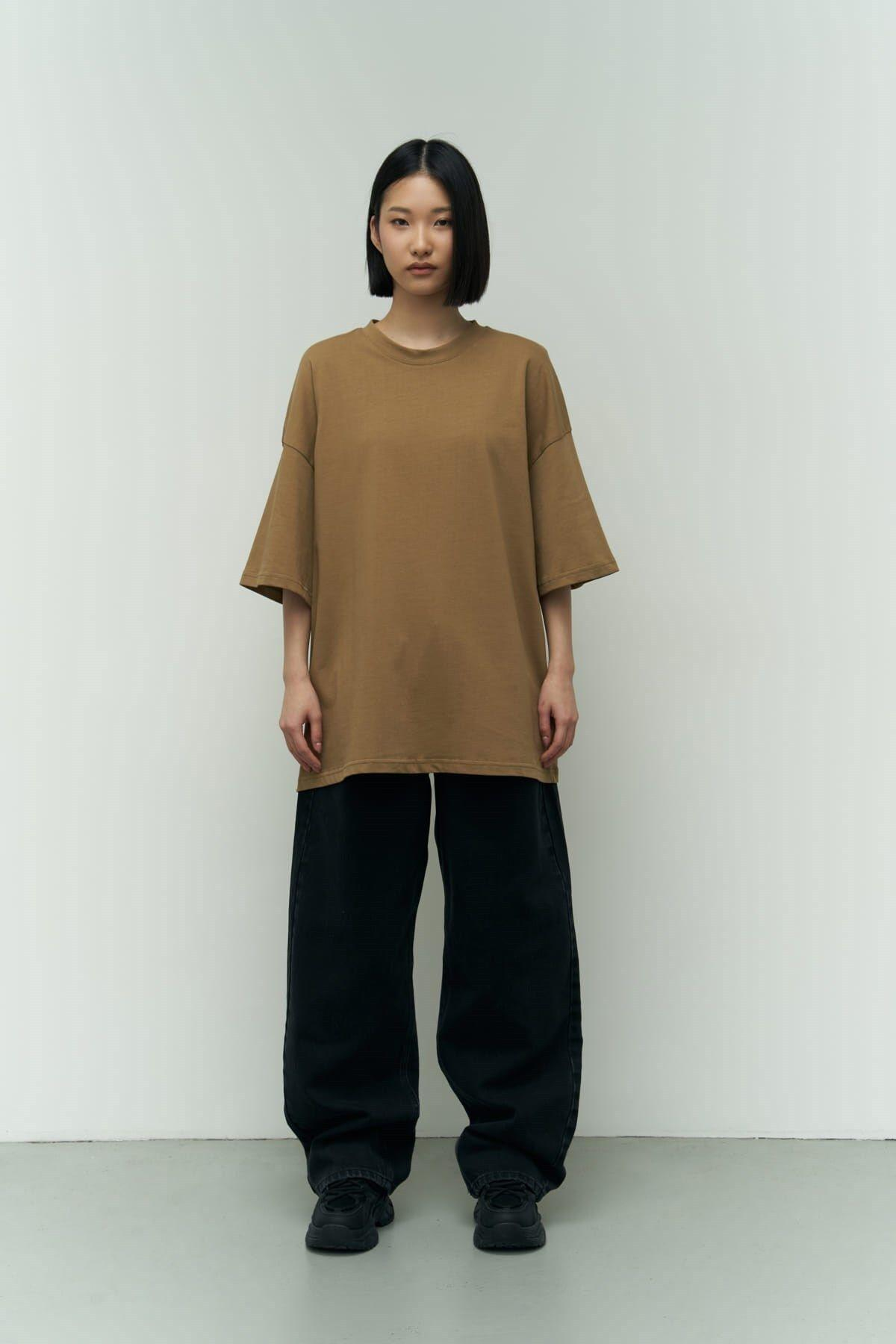 I Like Mama Light Khaki Oversize T-Shirt