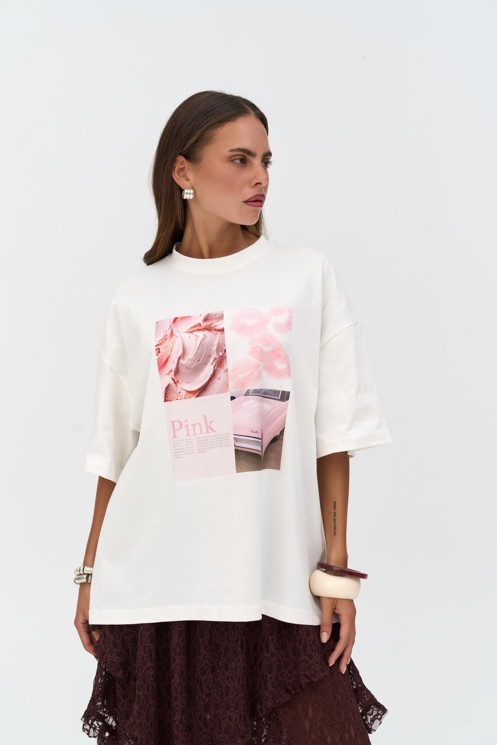 Ice Cream Oversize Beyaz T-Shirt