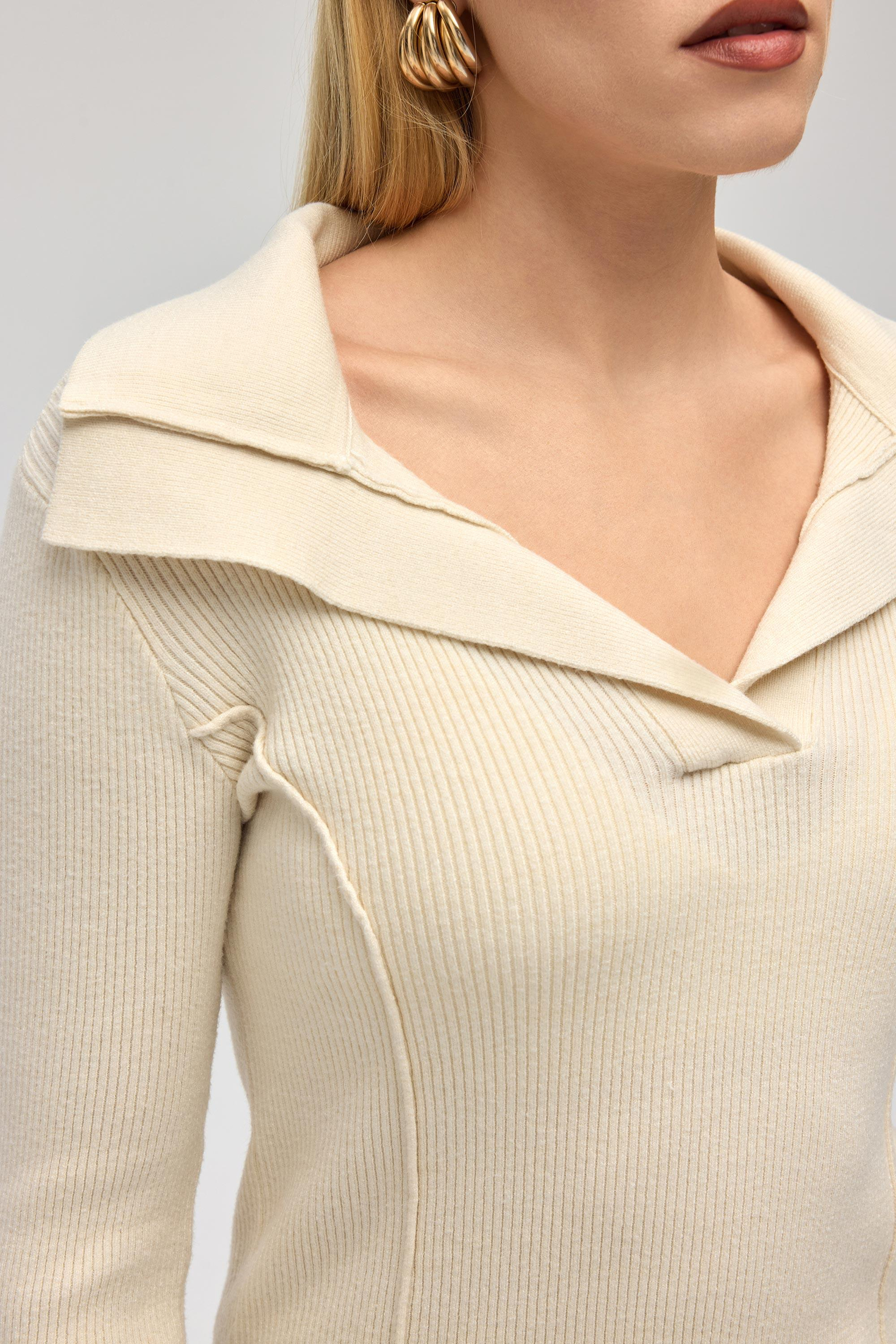 İnari Polo Yaka Bej Triko Kazak