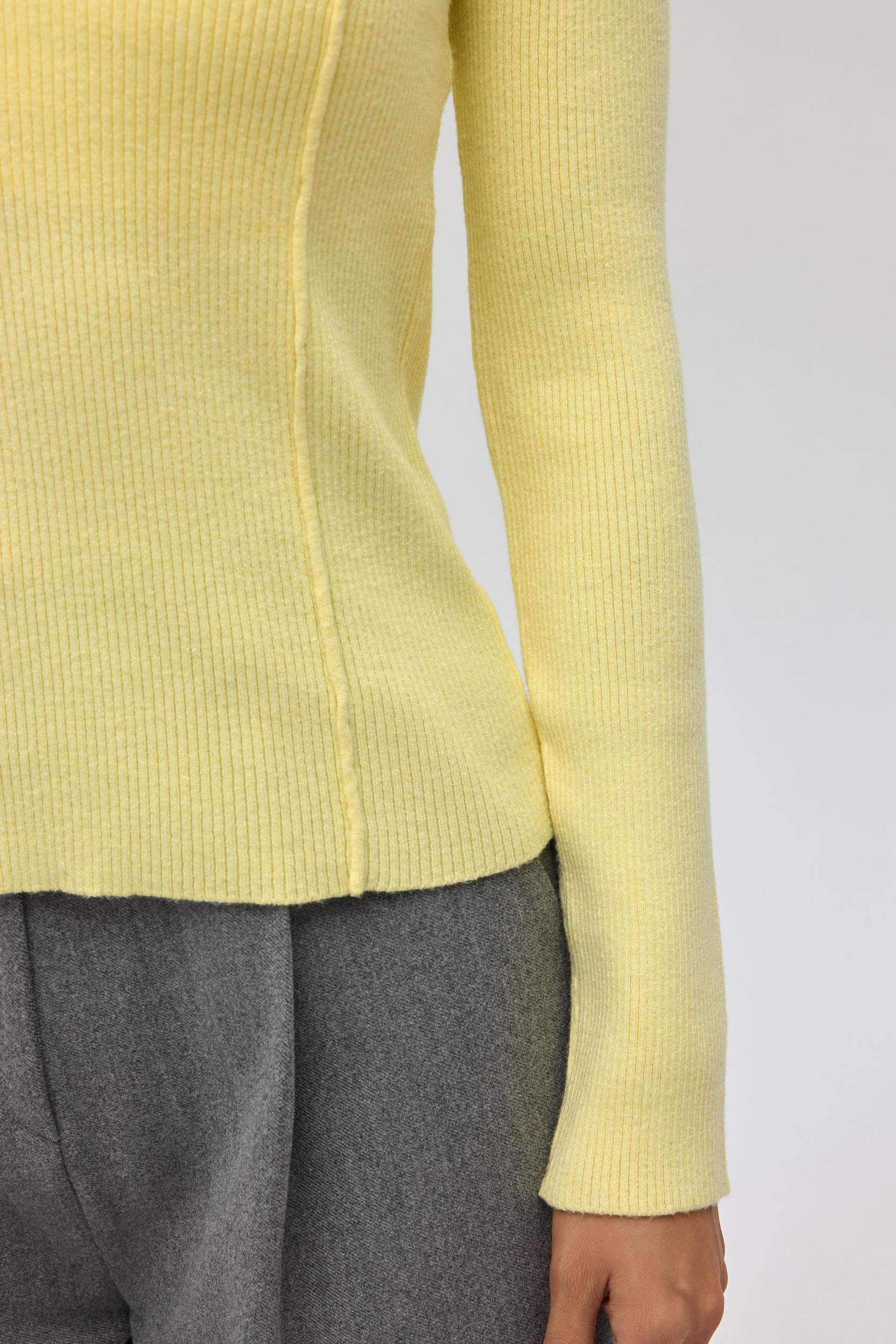 İnari Polo Yaka Sarı Triko Kazak