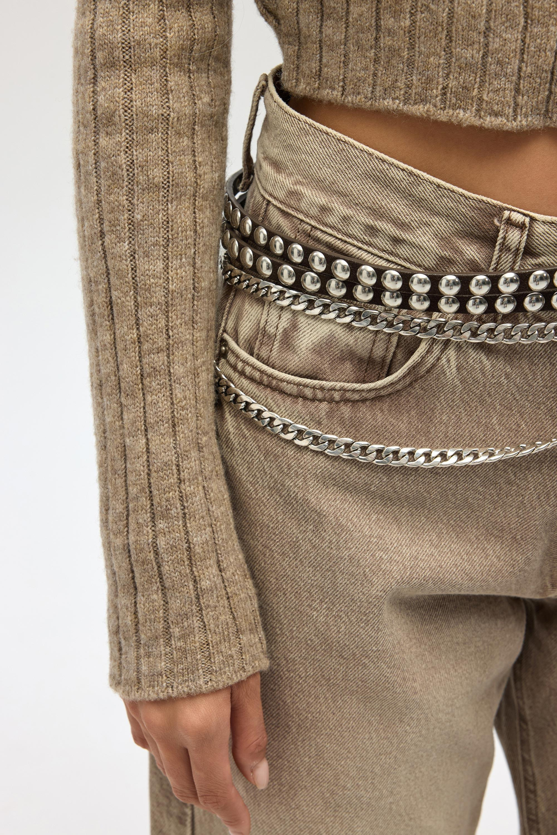 Isador Vatkalı Vizon Crop Triko Hırka