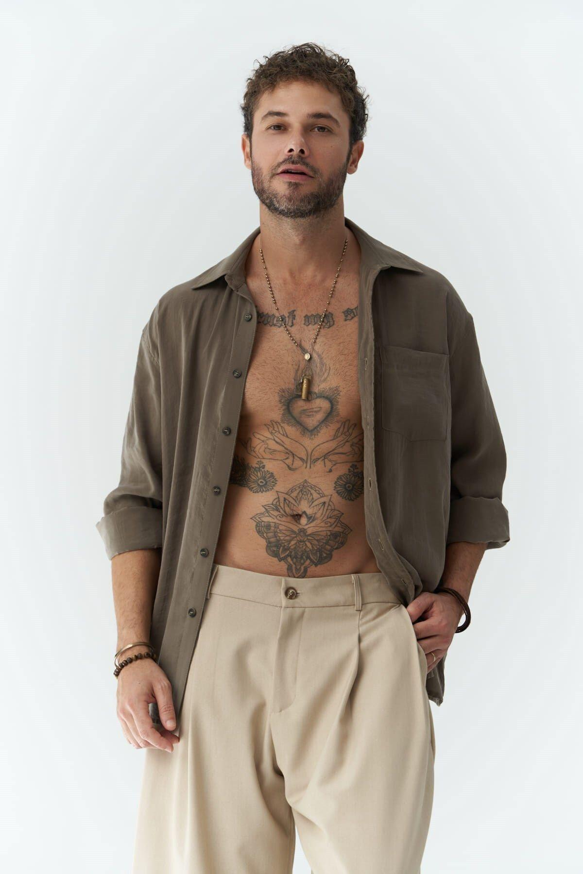Jeremy Men's Khaki Shirt