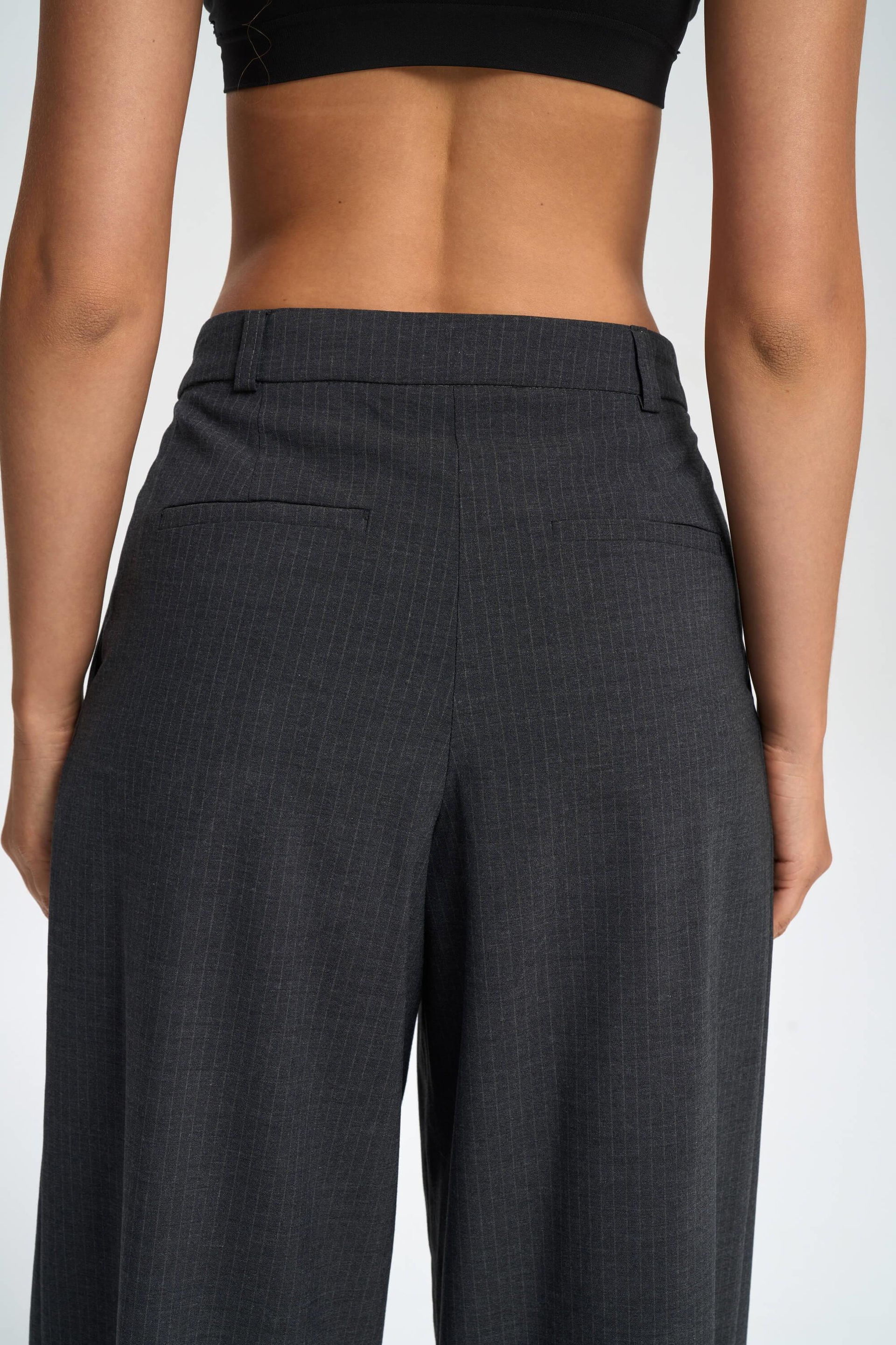 Jessical Striped Charcoal Pants