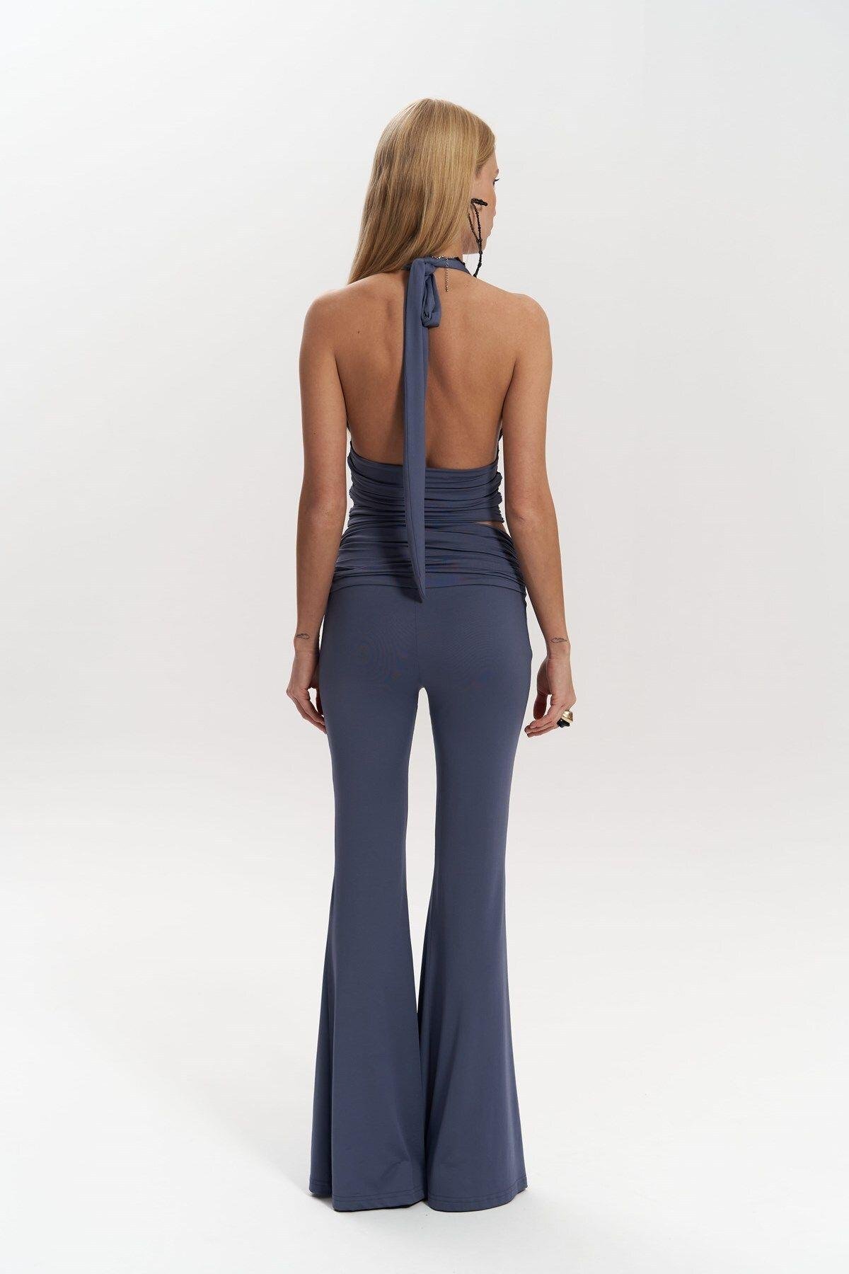 Jody Indigo Crop&Trousers Set