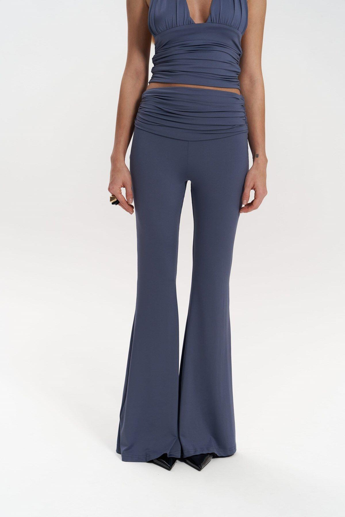 Jody Indigo Crop&Trousers Set