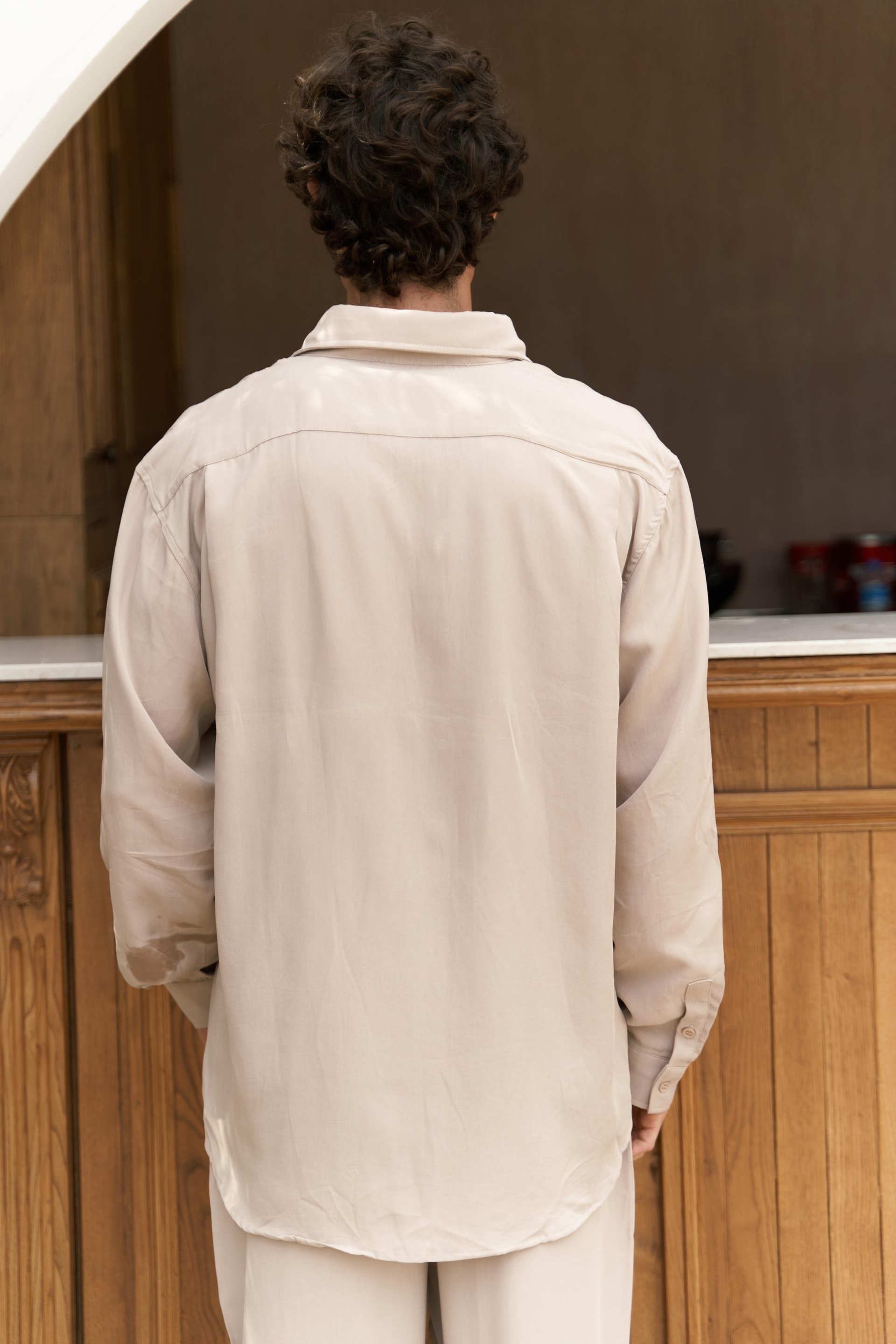 Jonathan Men's Beige Shirt&Trousers Set