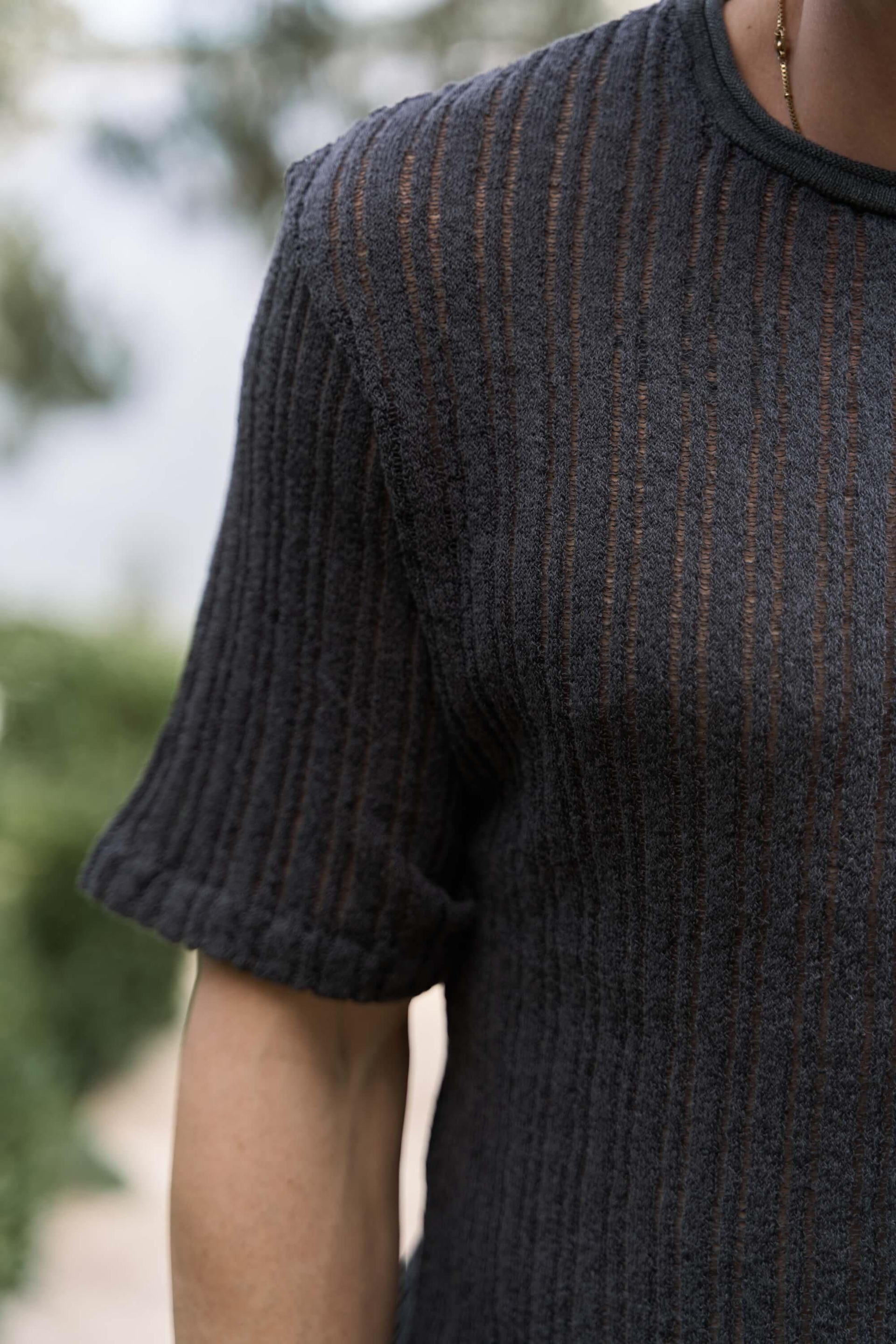 Joseph Erkek Yuvarlak Yaka Füme Triko T-Shirt