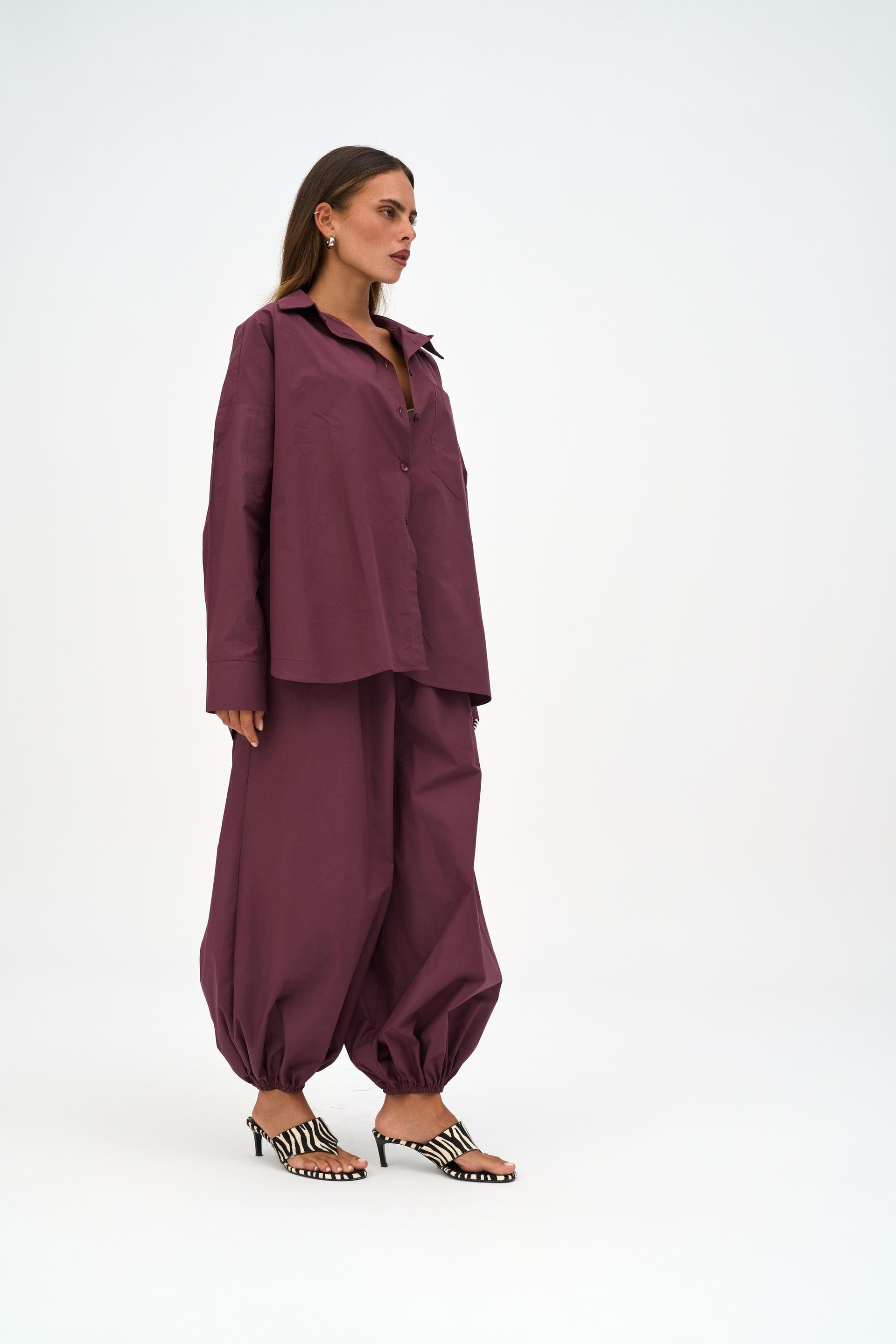 Josie Oversized Burgundy Shirt