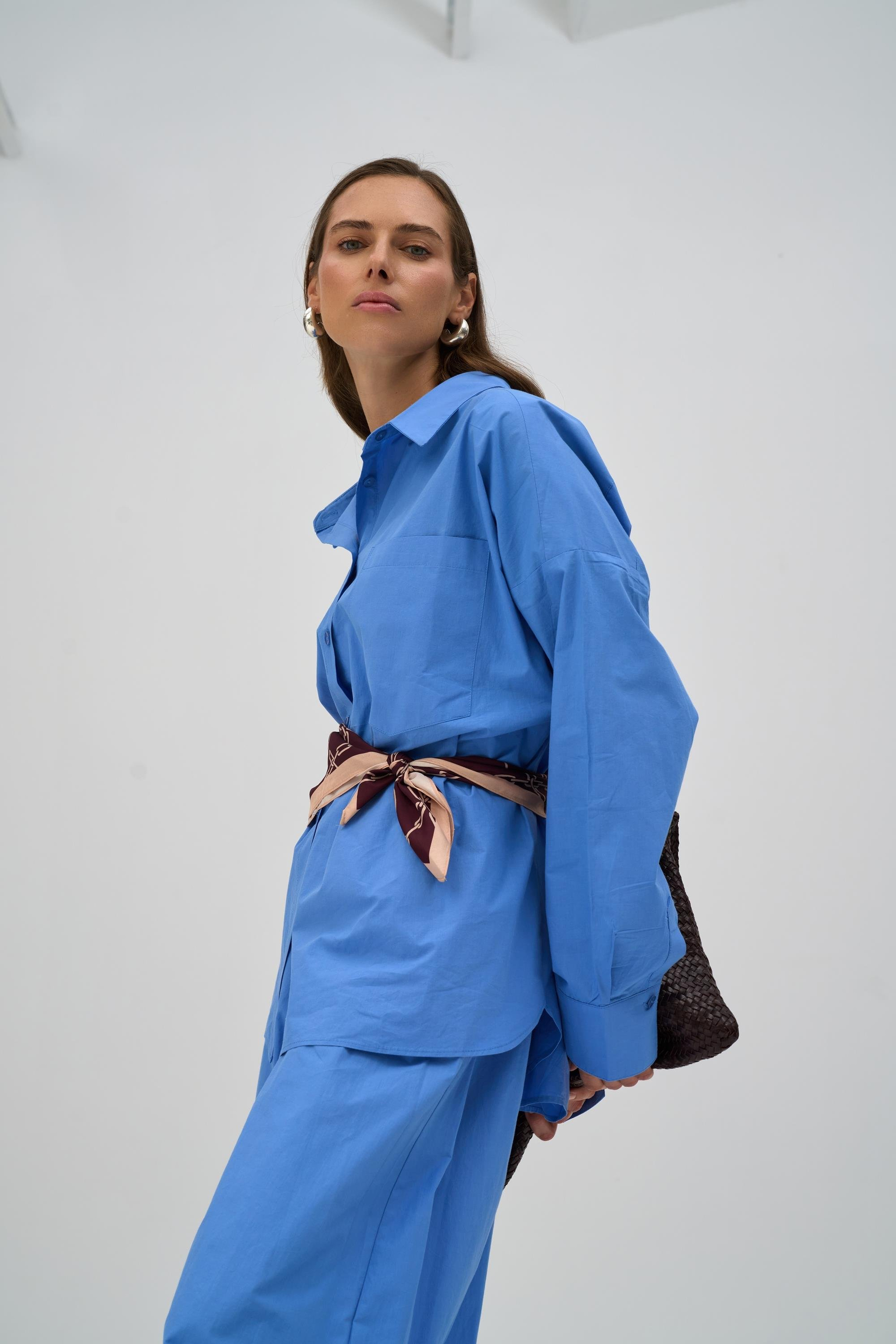 Josie Oversize Mavi Gömlek