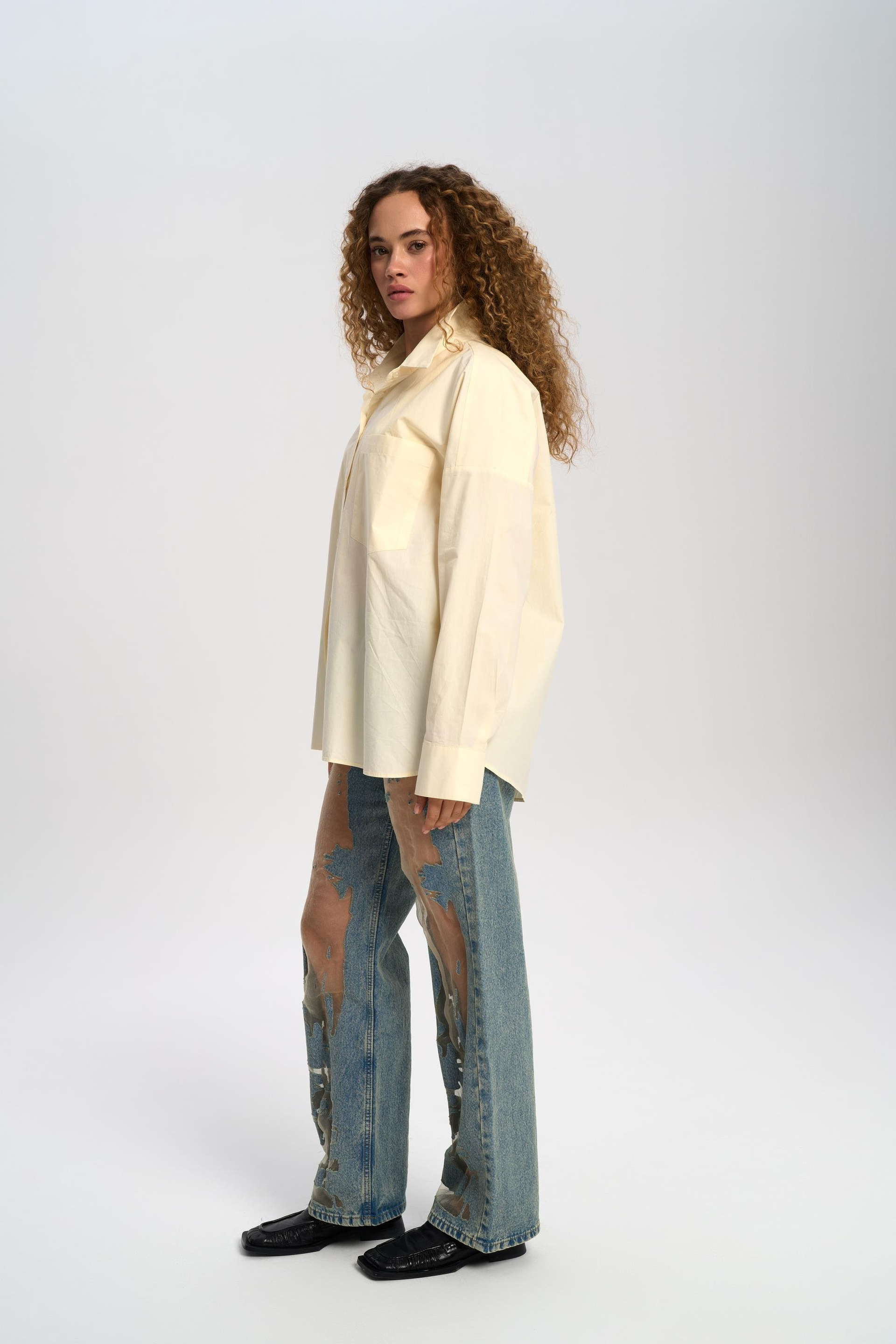 Josie Oversize Sarı Gömlek