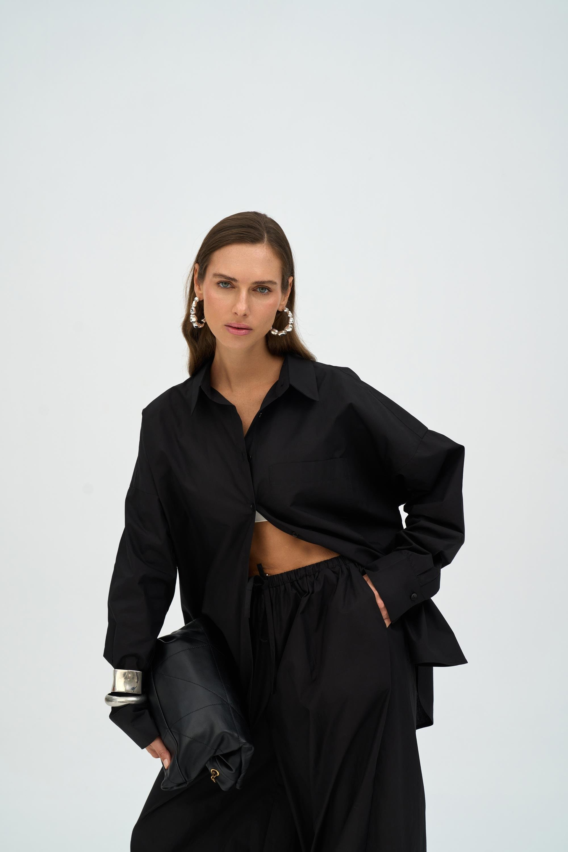 Josie Oversized Black Shirt