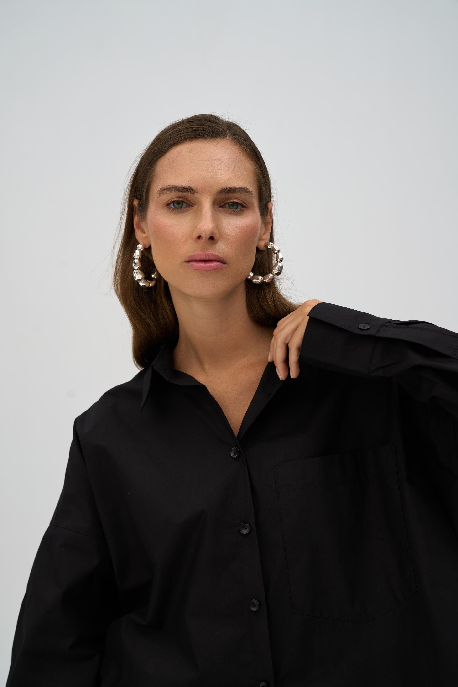 Josie Oversized Black Shirt
