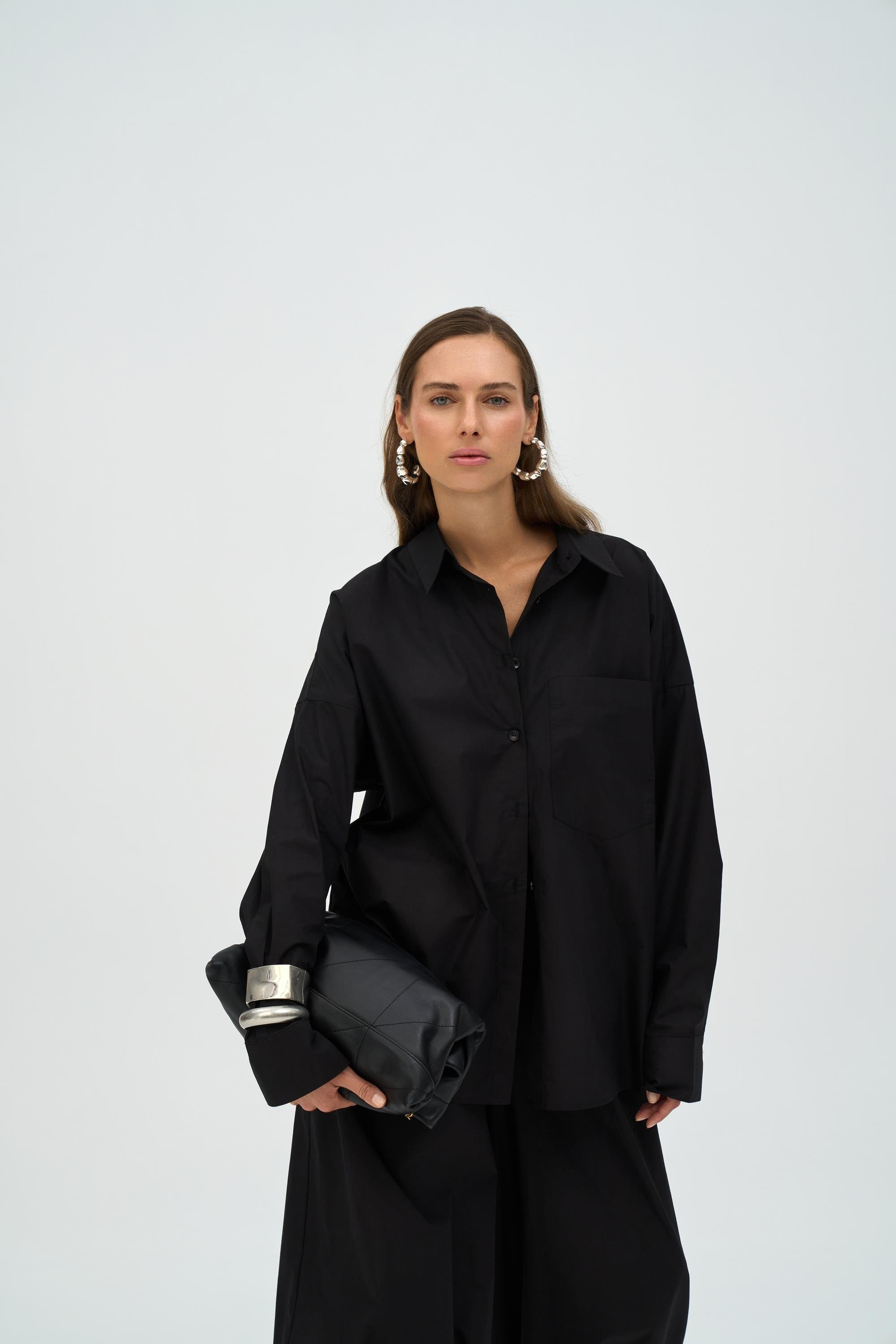 Josie Oversized Black Shirt