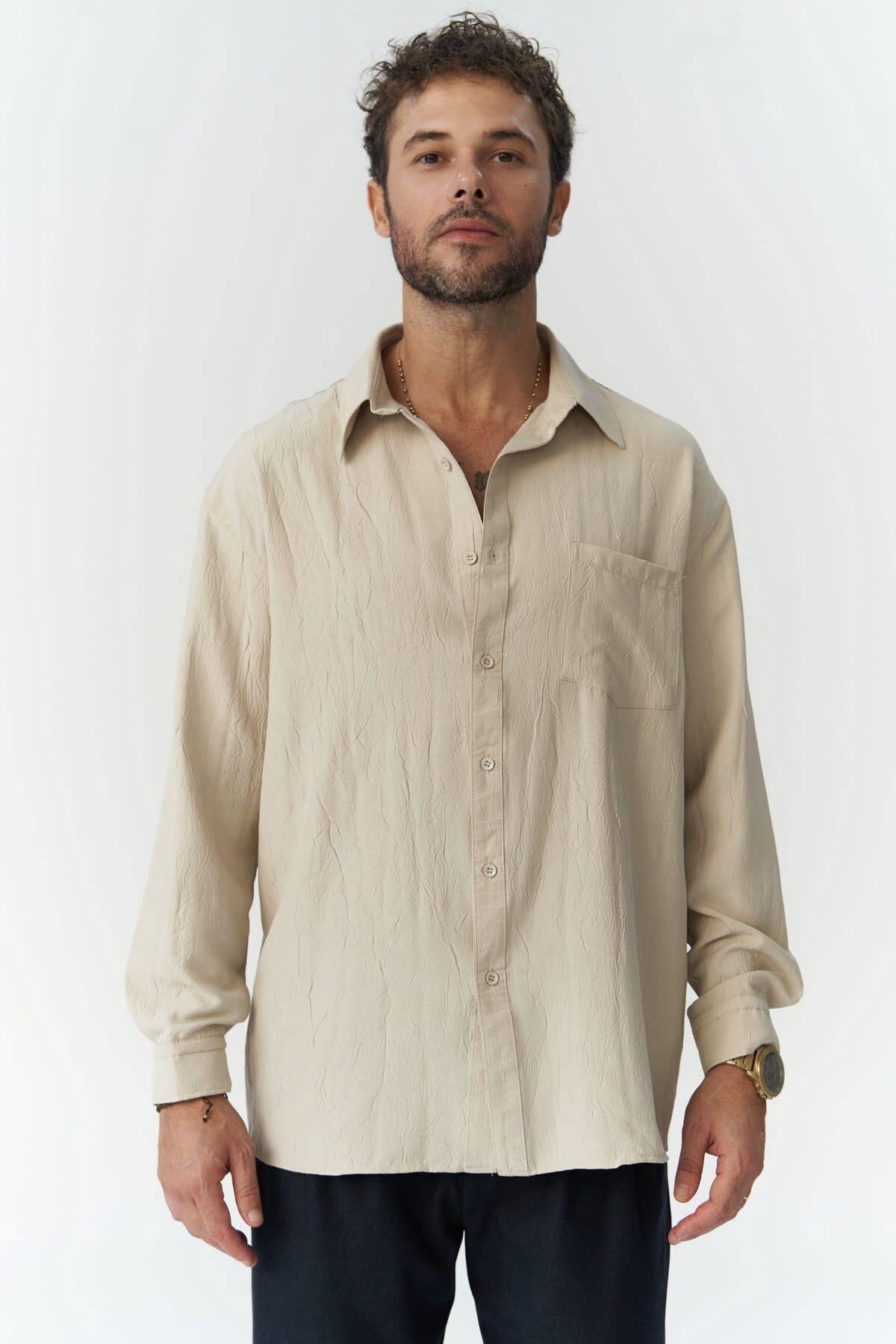 Juan Erkek Bej Gömlek