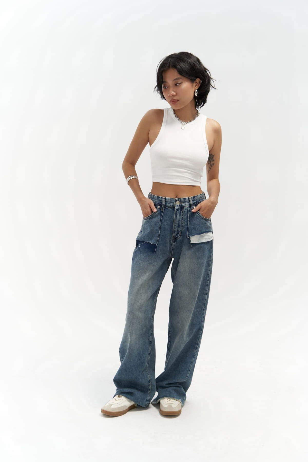  Kai Blue Jeans with Pocket Detail