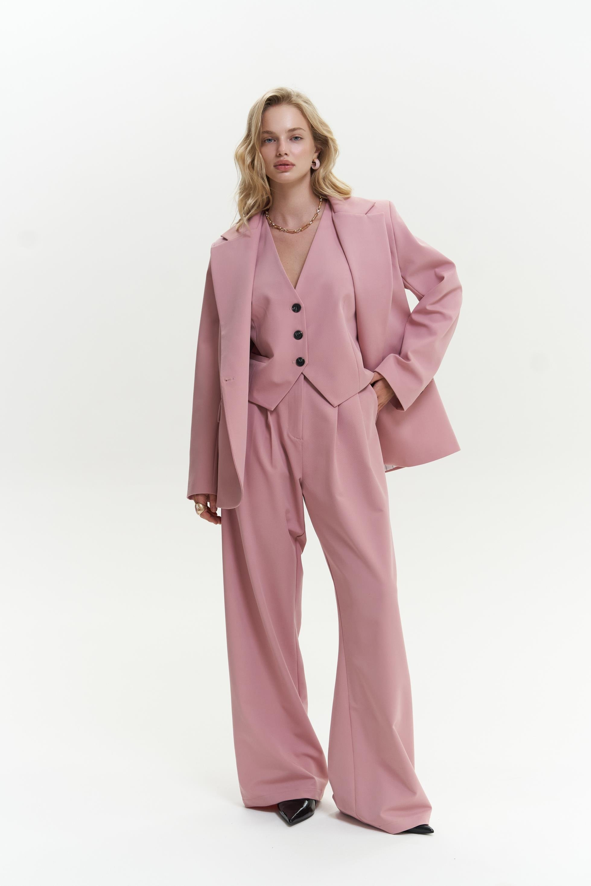 Kaylee Pembe Palazzo Pantolon