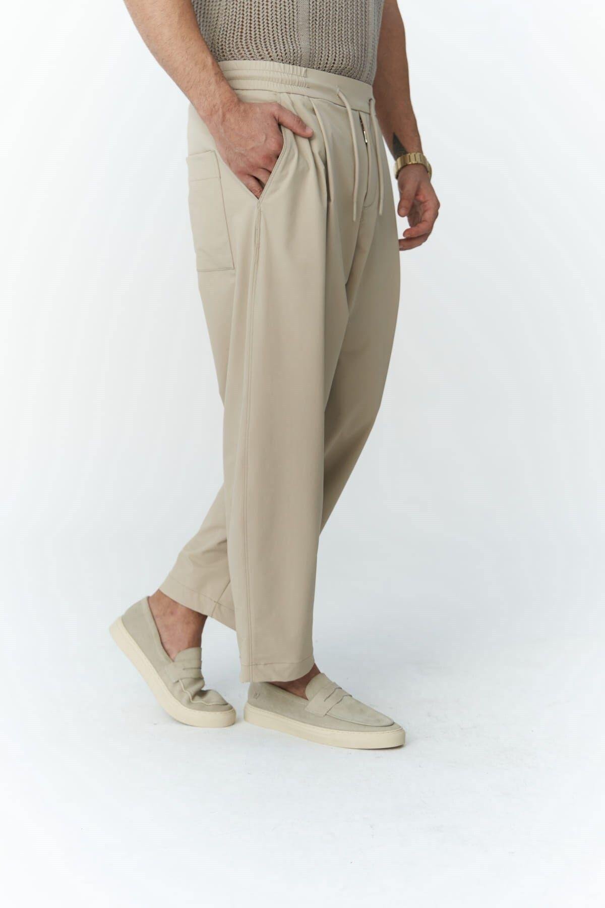 Kenway Men's Beige Trousers