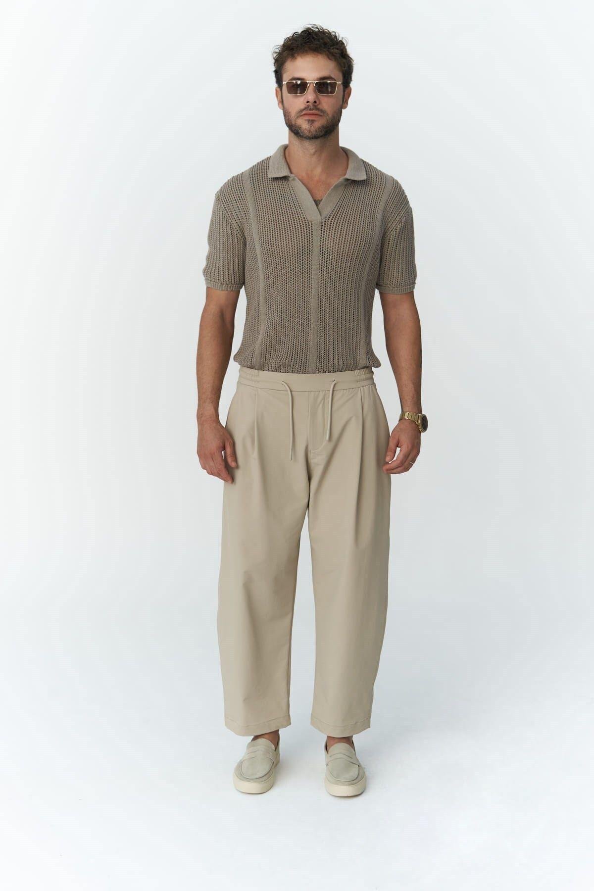 Kenway Men's Beige Trousers