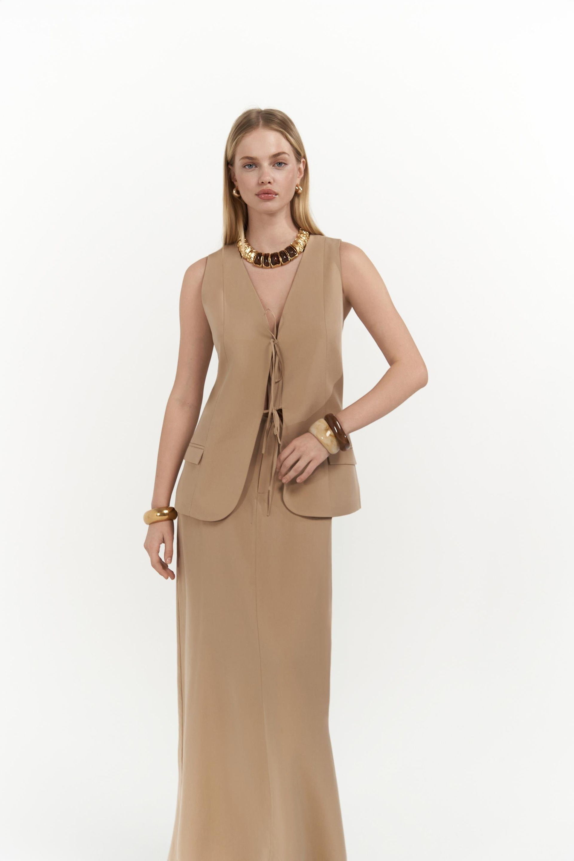 Korben Yelek Etek Vizon Takım