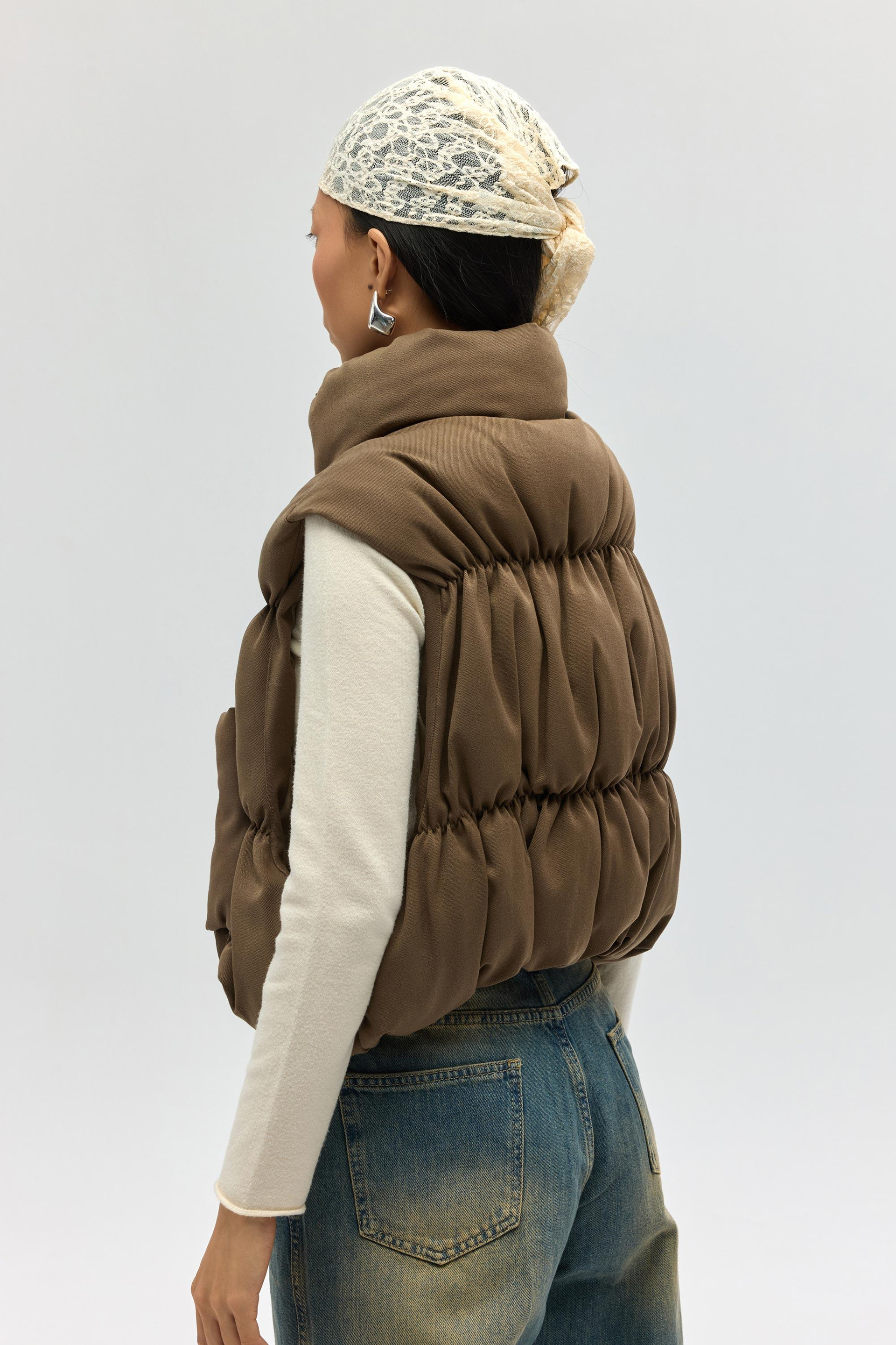 Laila Khaki Puffer Vest