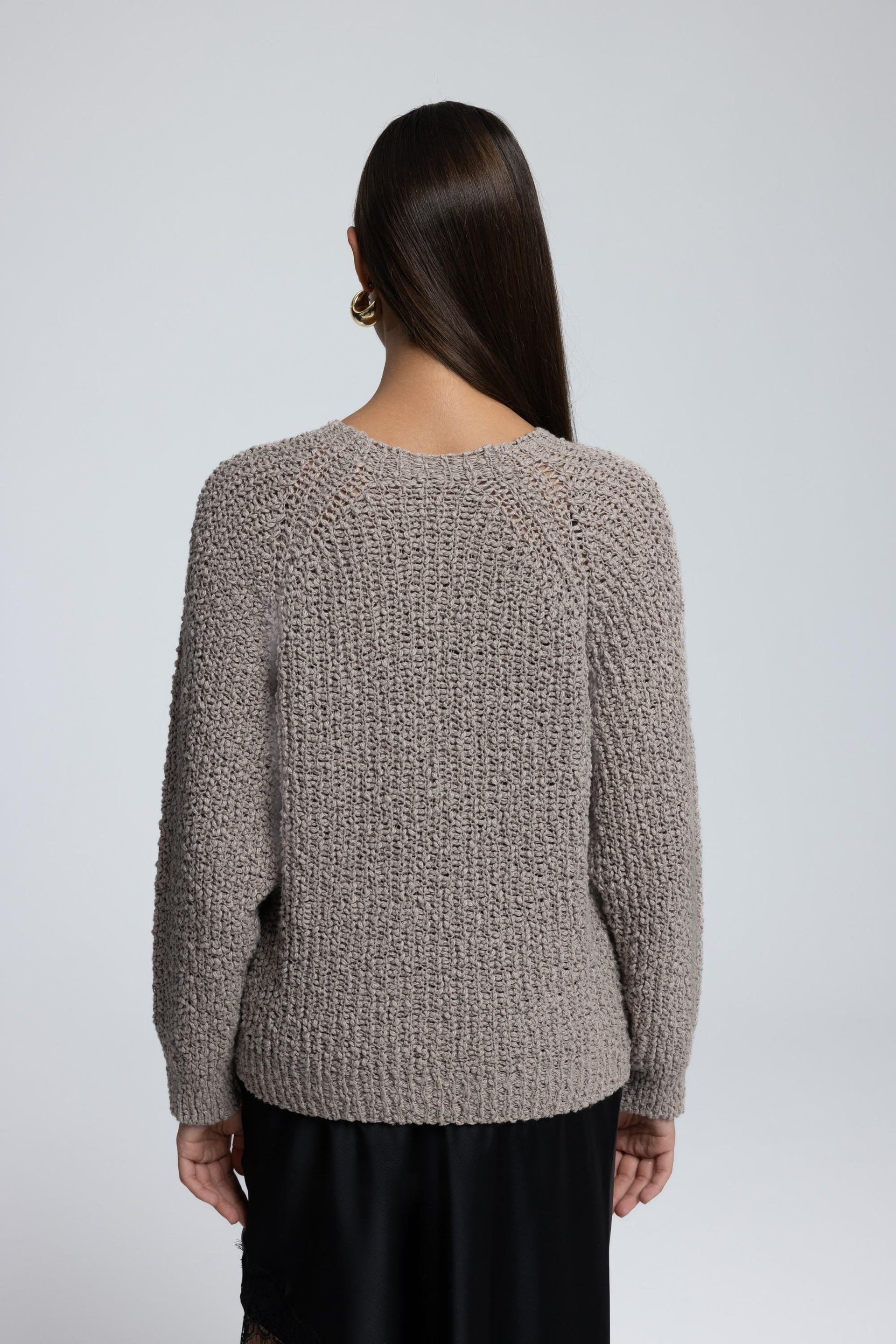 Latte Bisiklet Yaka Vizon Triko Kazak