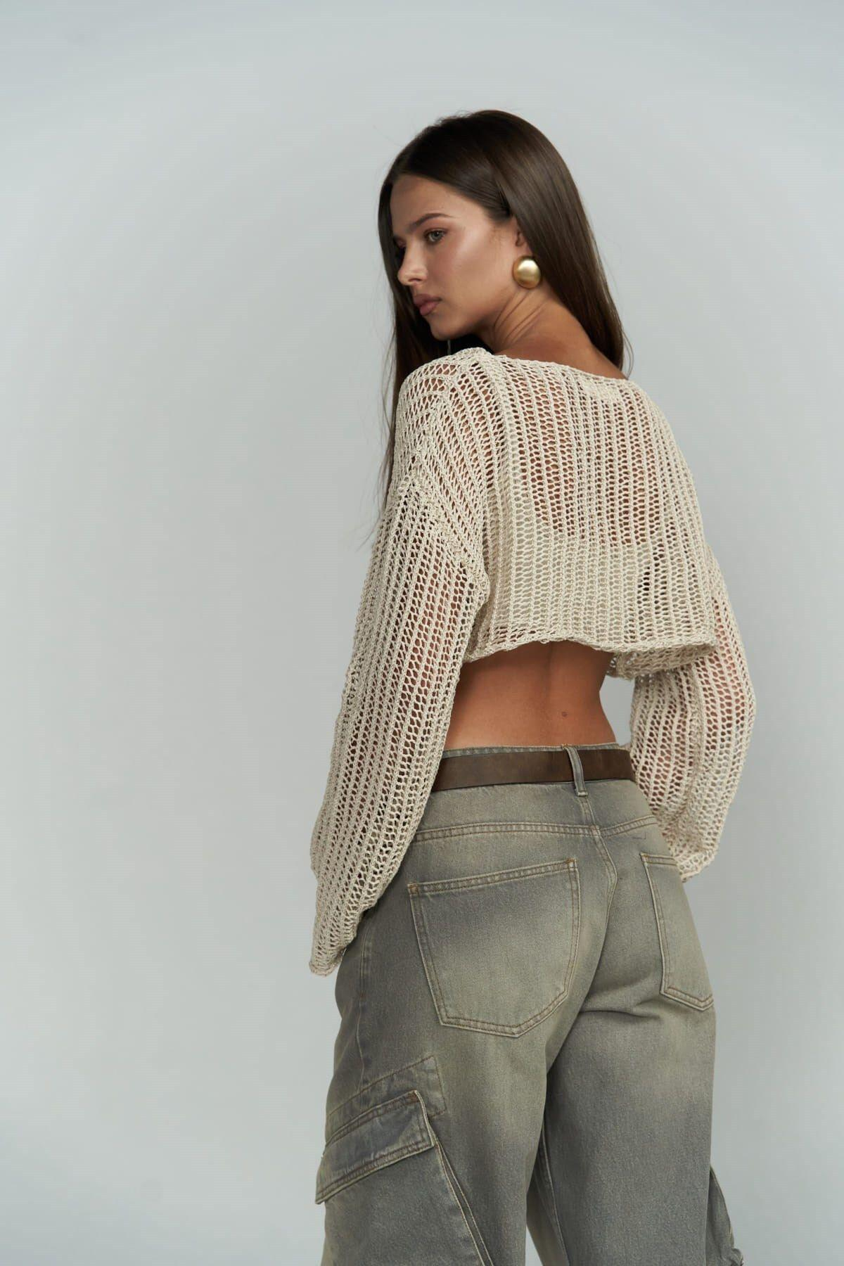 Laya Bej Organik Triko Crop